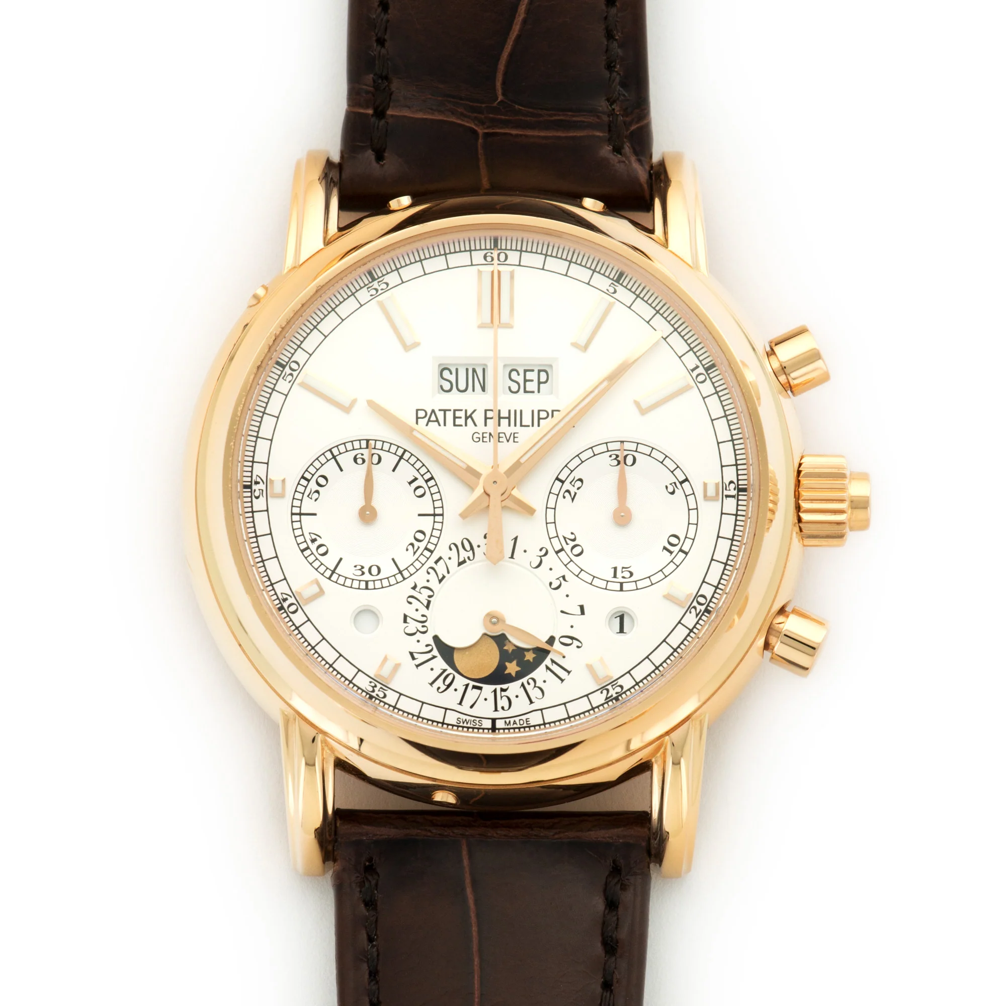 Patek Philippe Rose Gold Perpetual Chronograph Split Seconds Watch Ref. 5204