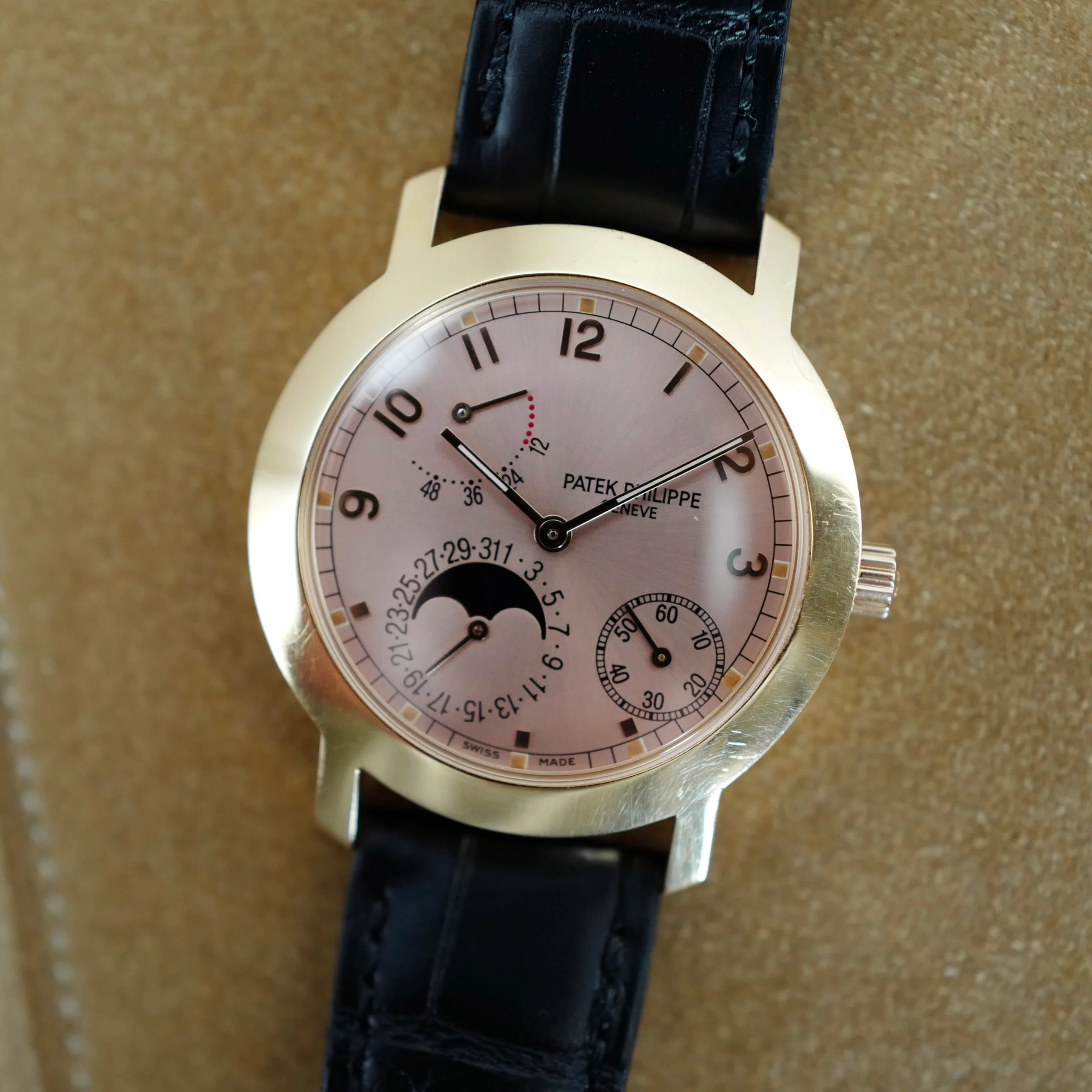 Patek Philippe Rose Gold Power Reserve Moon Phase Calendar Watch Ref. 5055 - Image 6