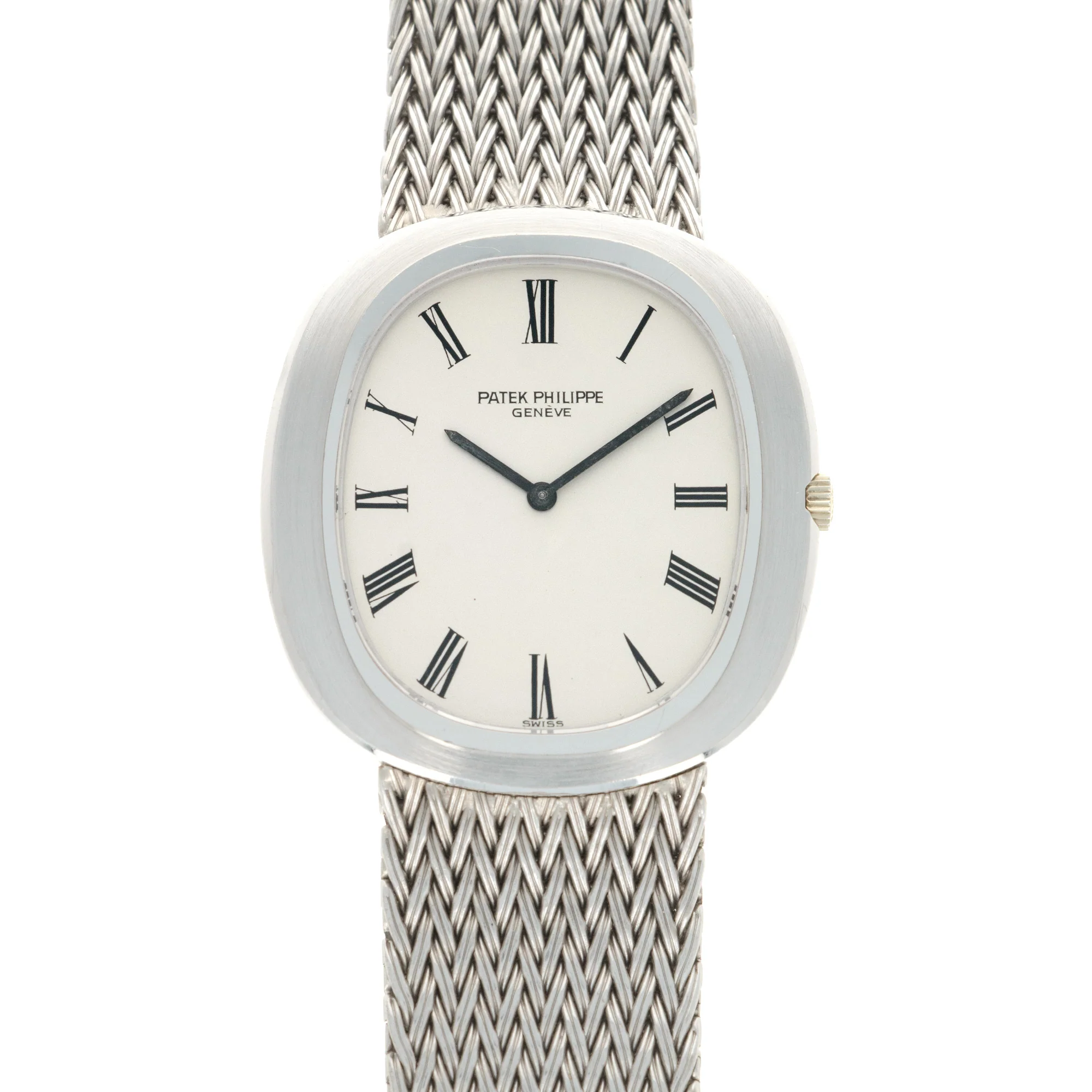 Patek Philippe White Gold Automatic Oval Bracelet Watch Ref. 3589
