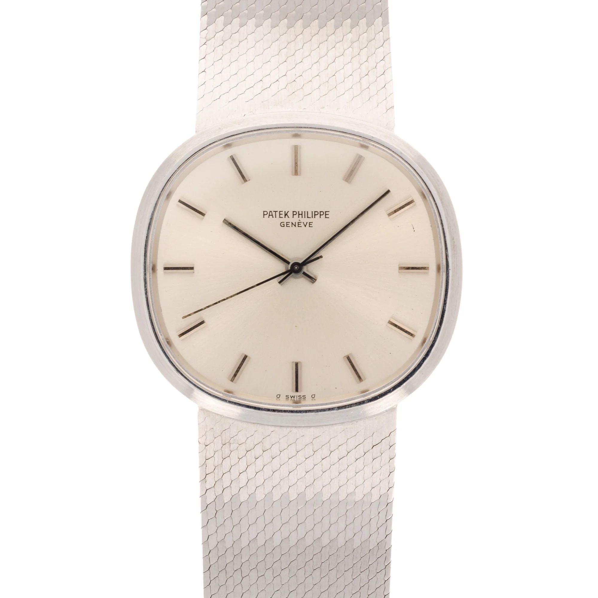 Patek Philippe White Gold Automatic Backwind Golden Circle Watch Ref. 3586