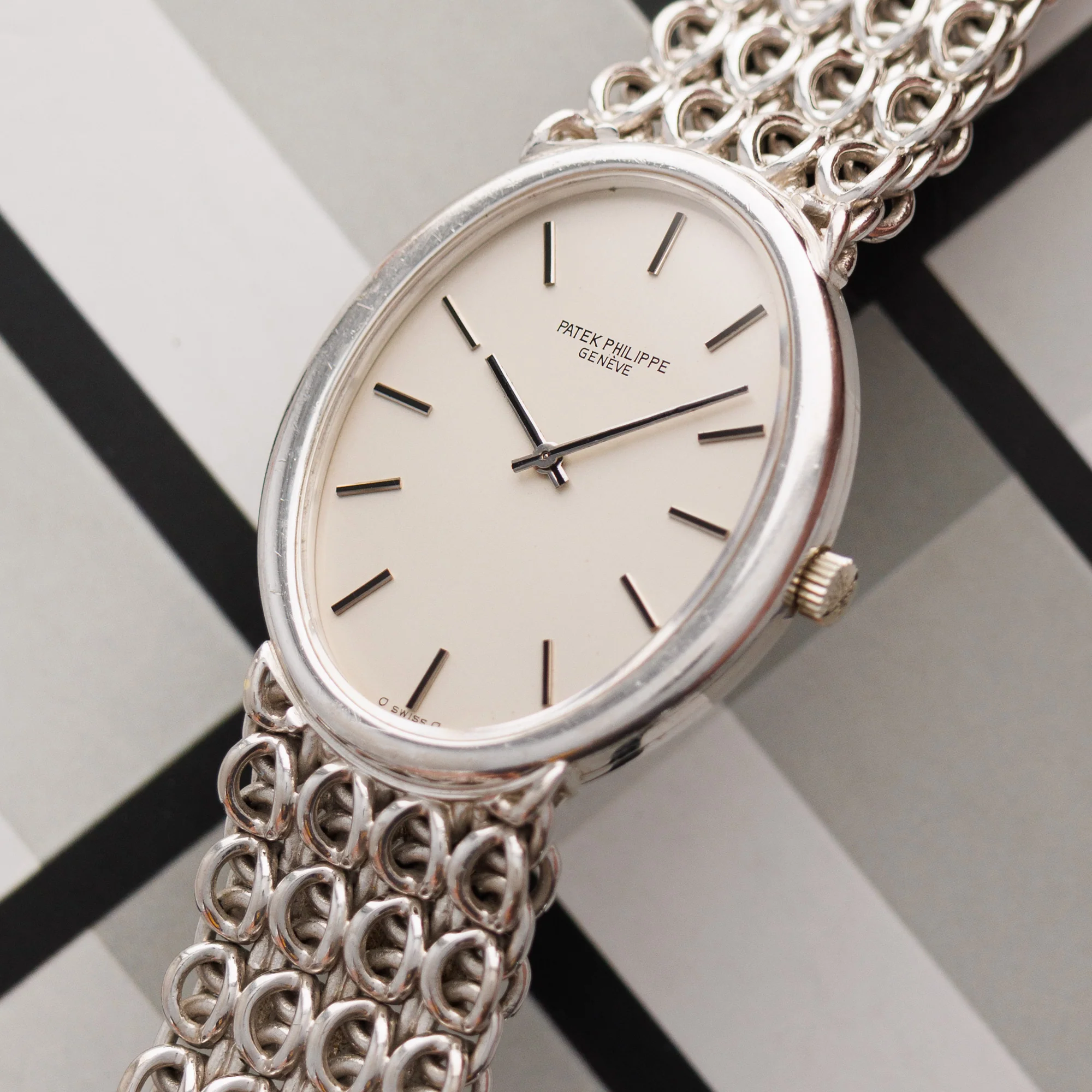 Patek Philippe White Gold Bracelet Watch Ref. 3598 - Image 2