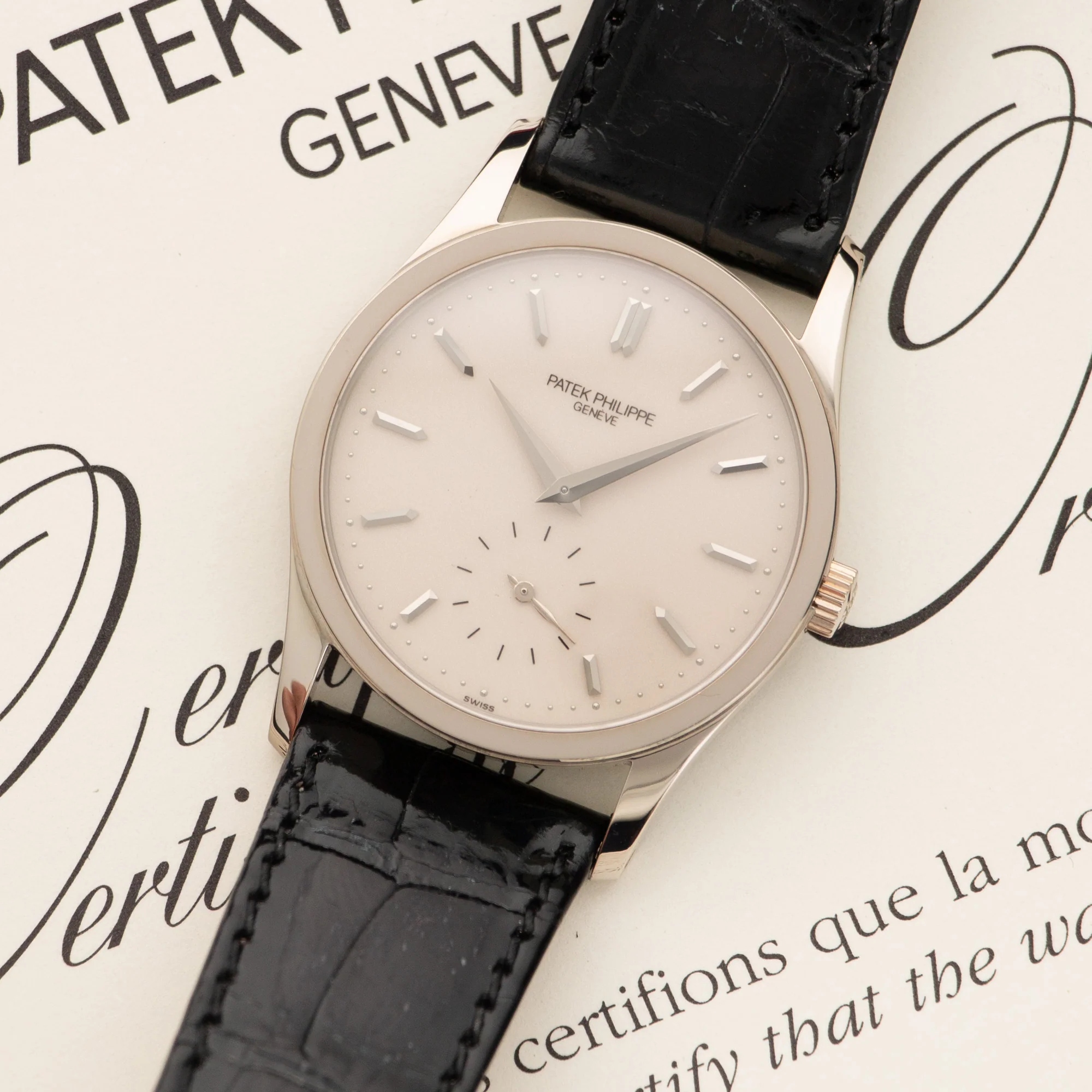 Patek Philippe White Gold Calatrava Watch Ref. 3796 - Image 2