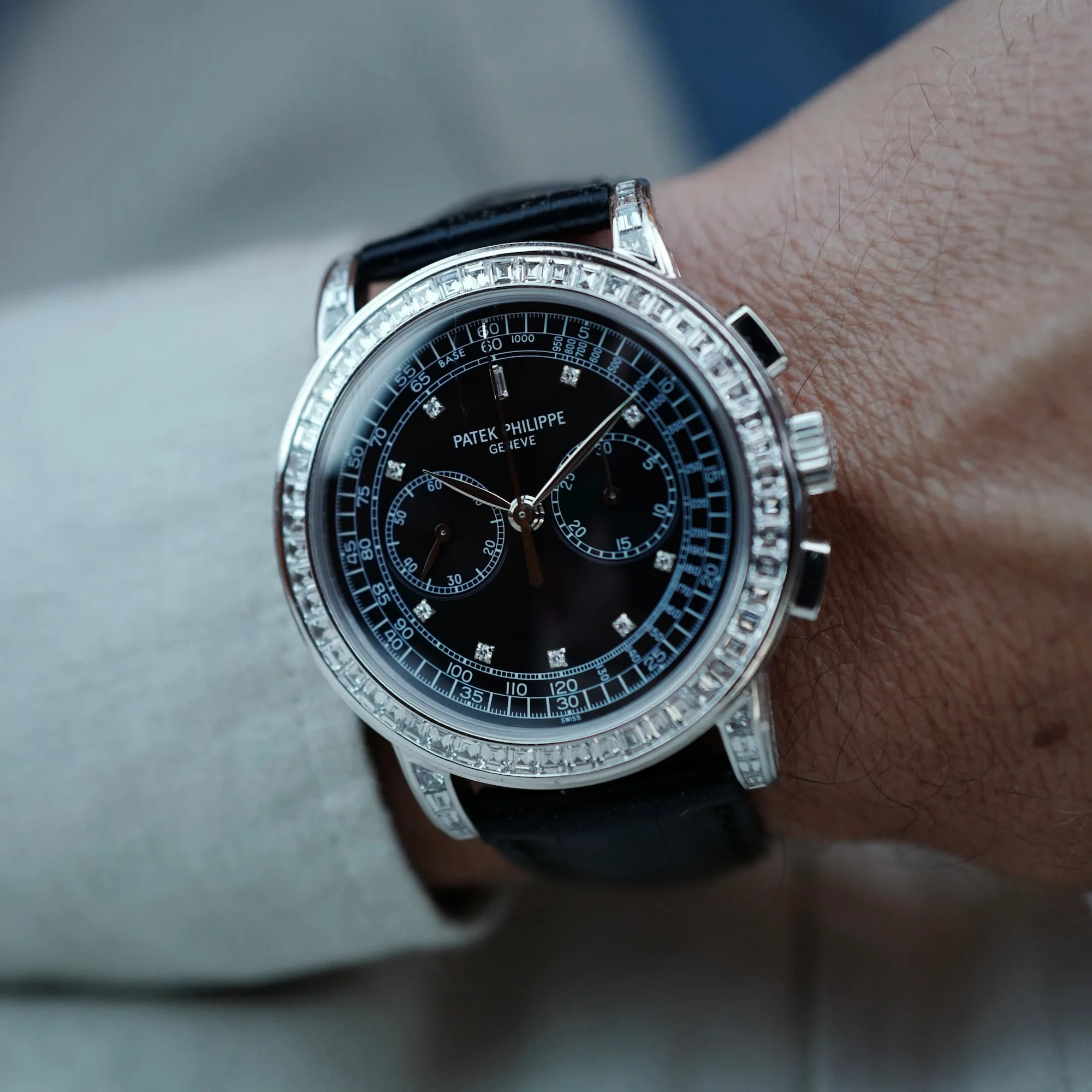 Patek Philippe White Gold Chronograph Diamond Watch Ref. 5071 (New Arrival) - Image 3