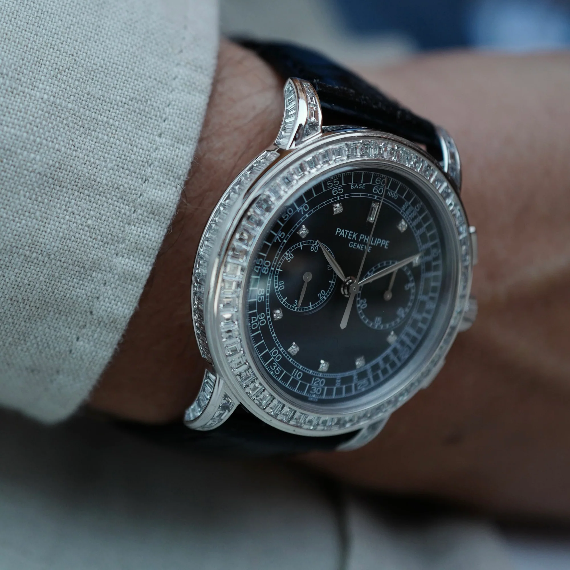 Patek Philippe White Gold Chronograph Diamond Watch Ref. 5071 (New Arrival) - Image 4