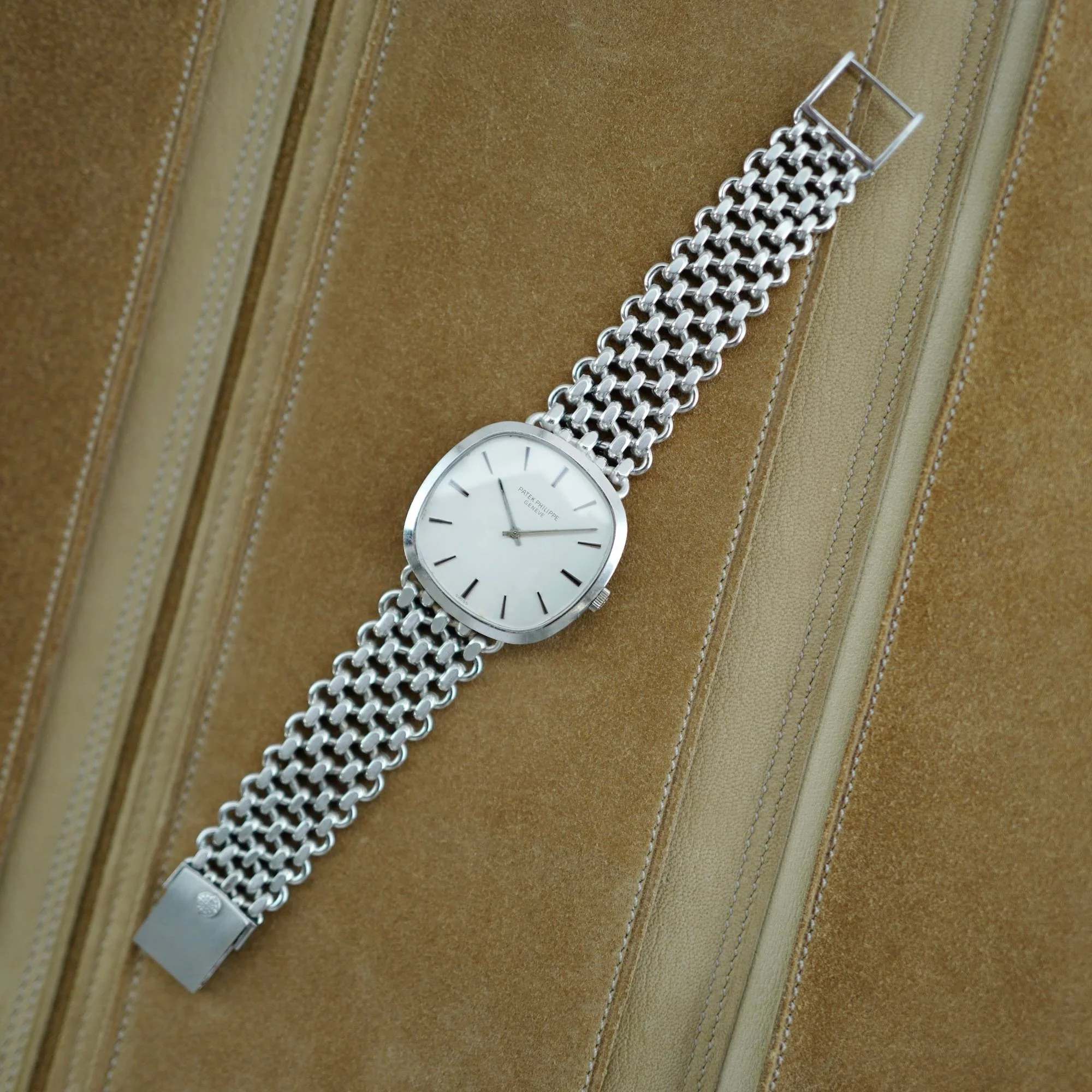 Patek Philippe White Gold Golden Ellipse Watch Ref. 3644 on Chain JPE Band (New Arrival) - Image 2