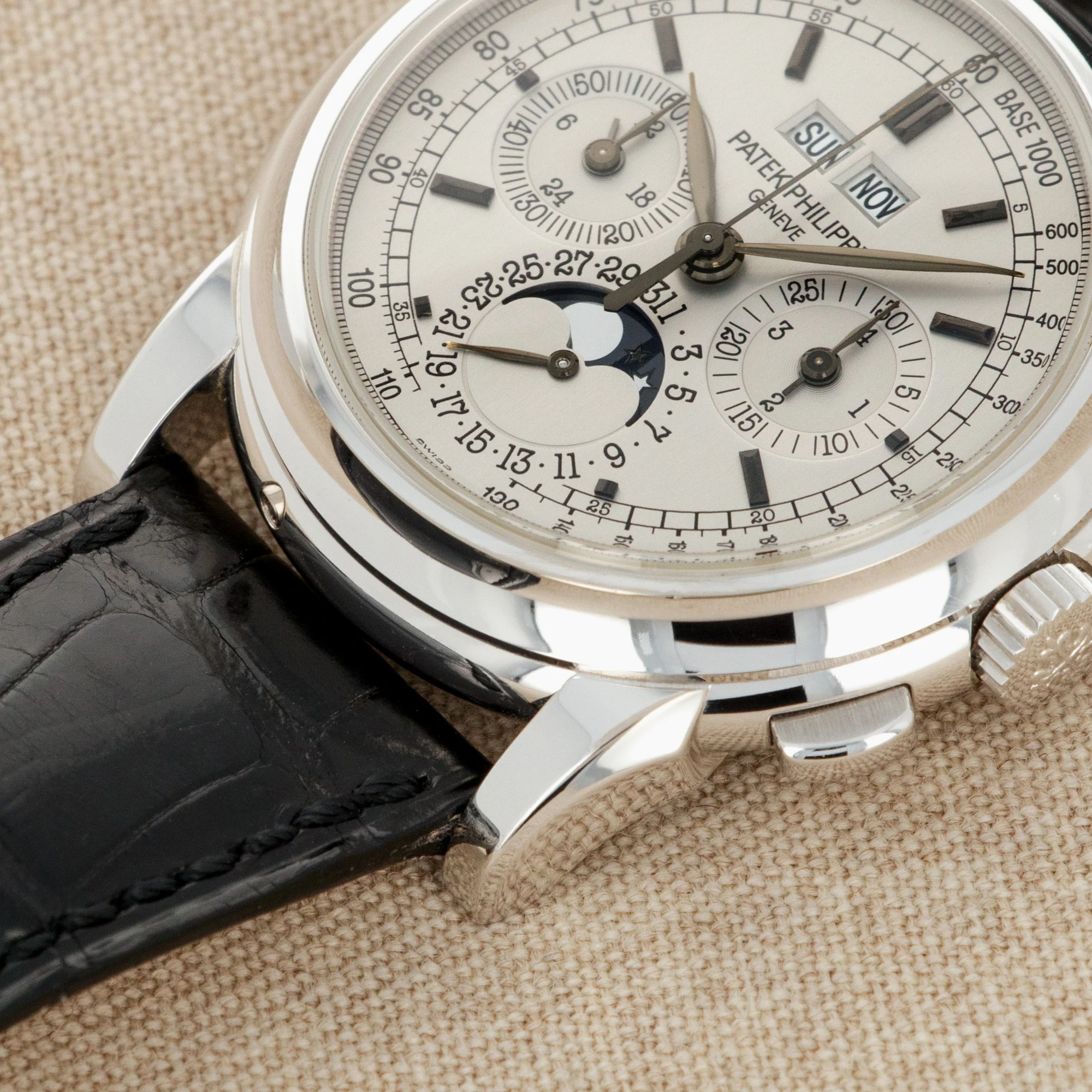 Patek Philippe White Gold Perpetual Calendar Chronograph Watch Ref. 5970 - Image 4