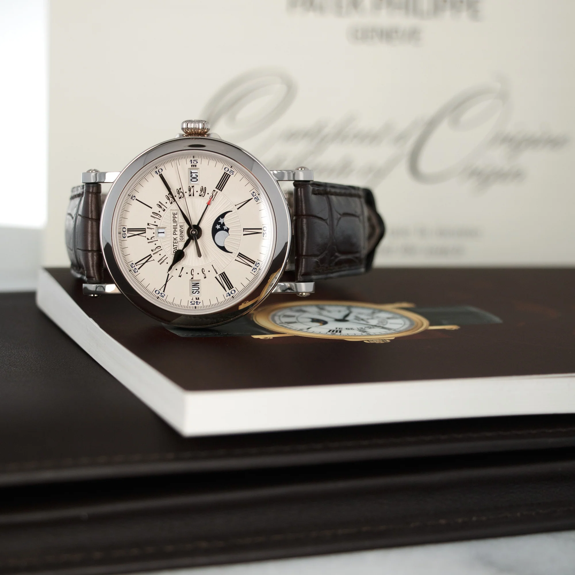 Patek Philippe White Gold Perpetual Calendar Retrograde Watch Ref. 5159 - Image 6