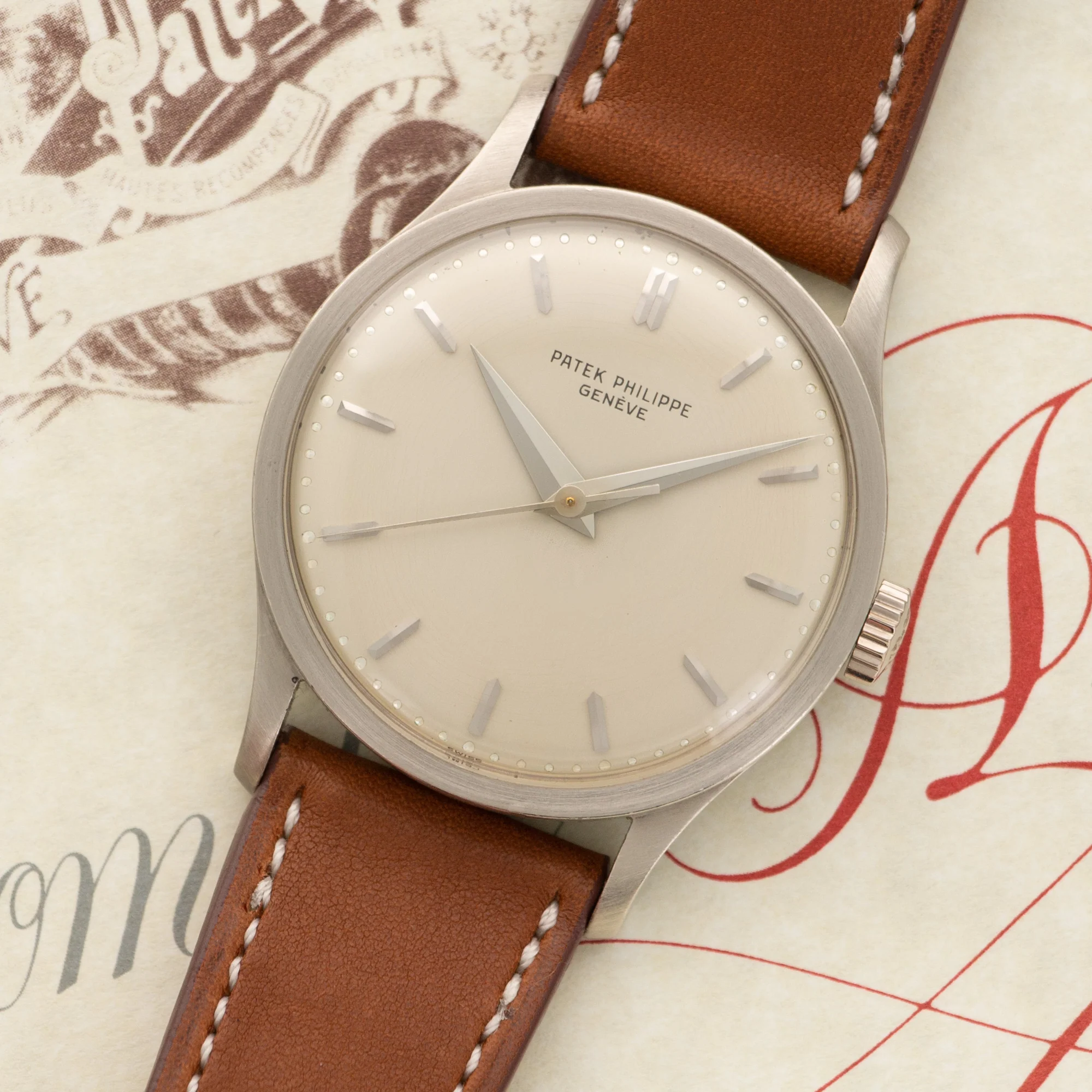 Patek Philippe White Gold Watch Ref. 570 with Archive Papers - Image 2