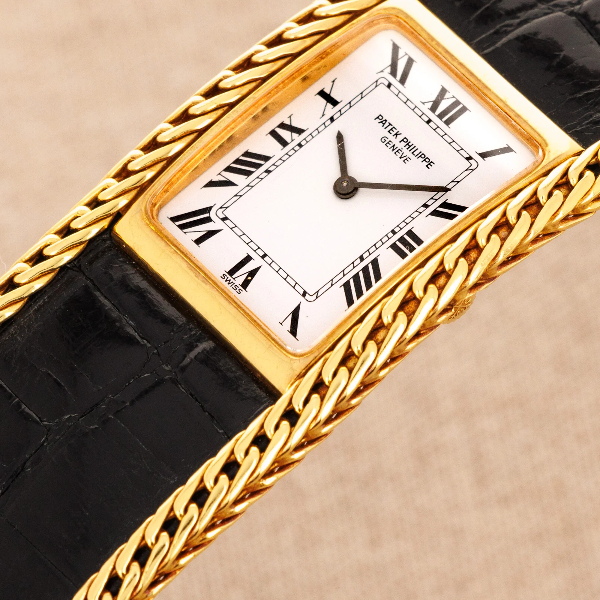 Patek Philippe Yellow Gold and Leather Bracelet Watch Ref. 4241 - Image 4
