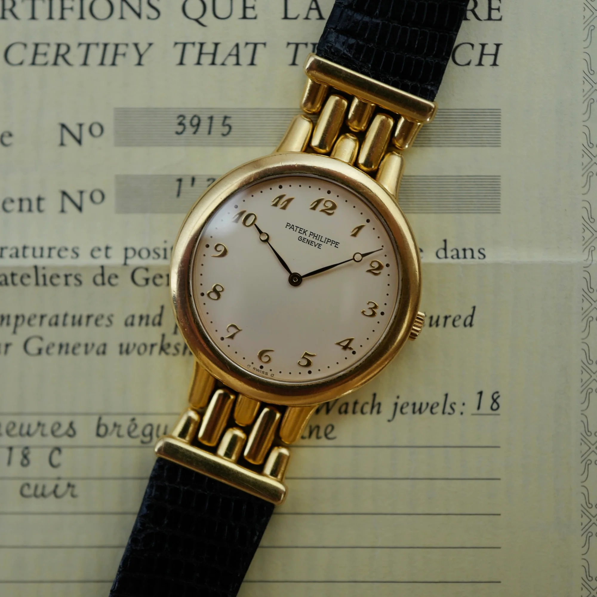 Patek Philippe Yellow Gold Calatrava Ref. 3915 with Original Papers - Image 5