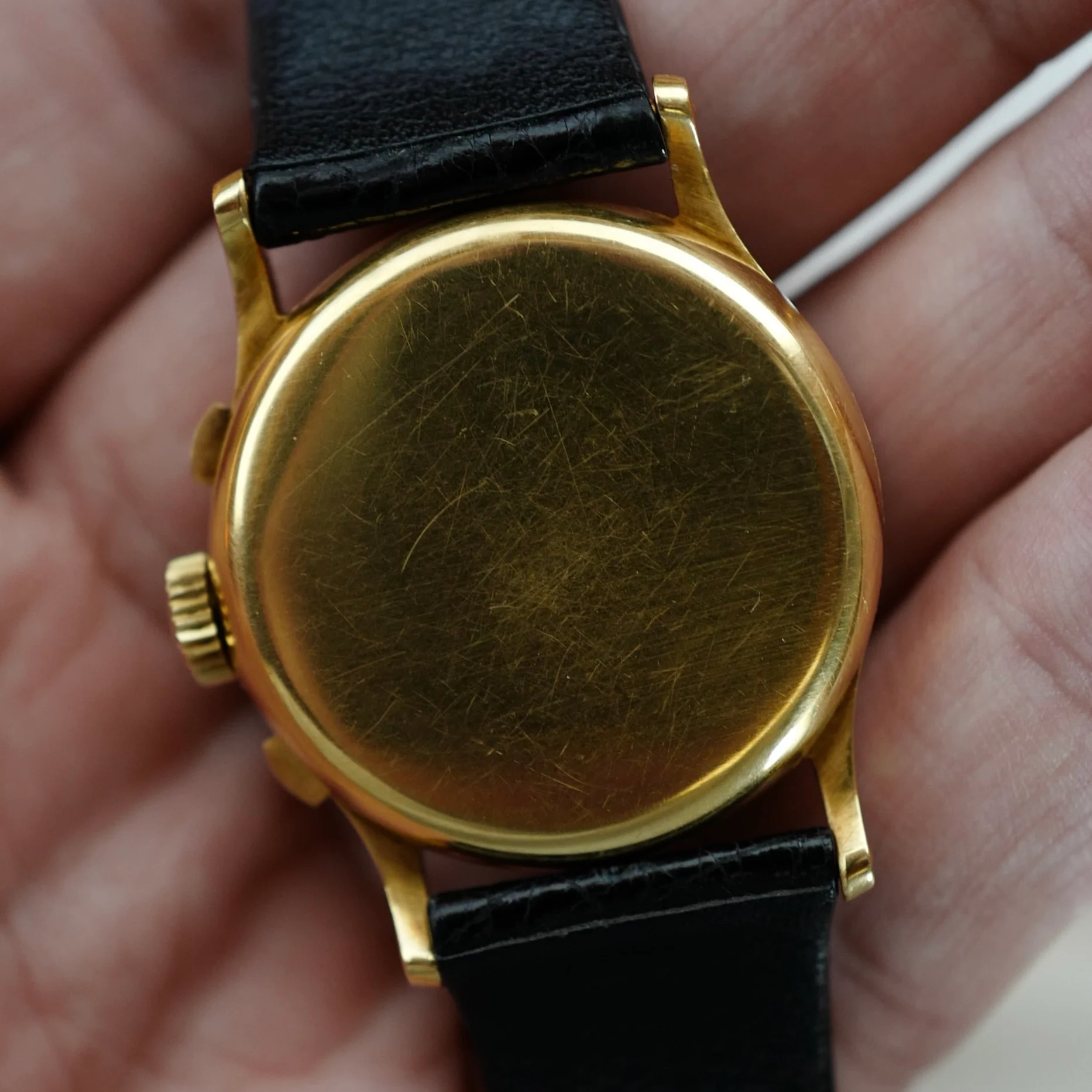 Patek Philippe Yellow Gold Chronograph Hausmann & Co. Rose Dial Watch Ref. 533 - Image 4