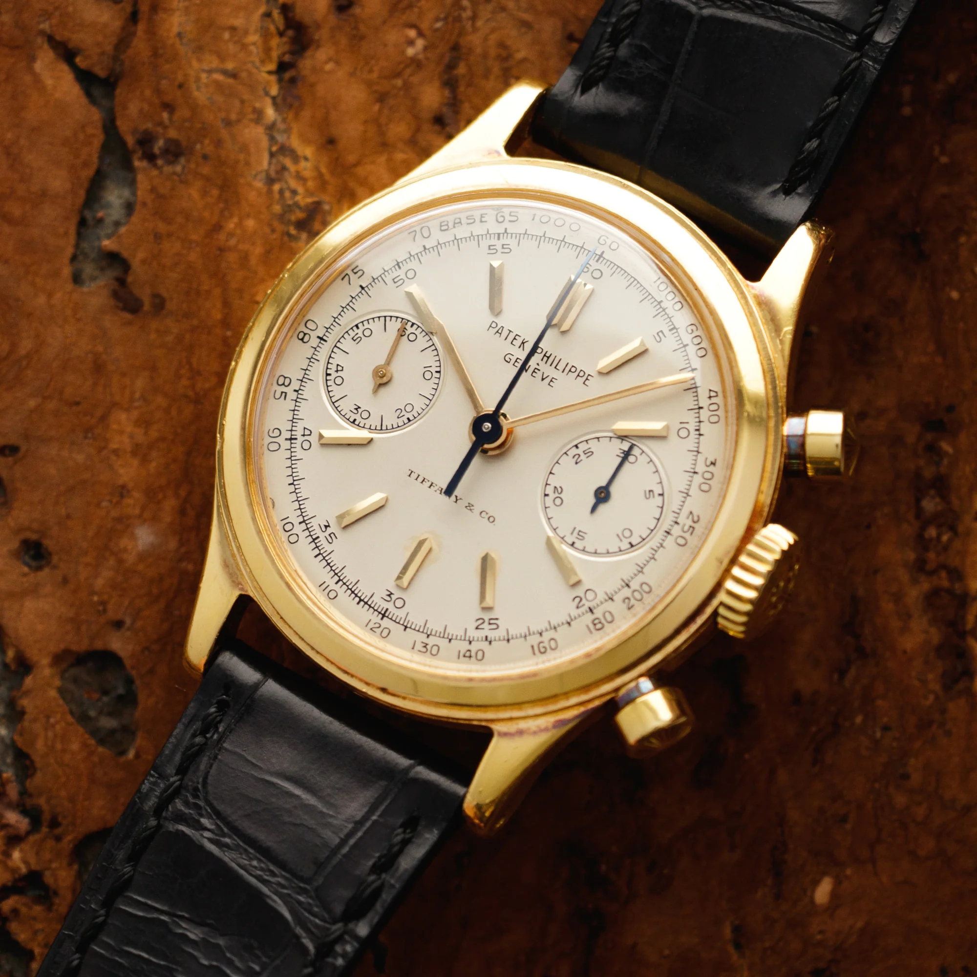 Patek Philippe Yellow Gold Chronograph Tasti Tondi Watch Ref. 1463, Retailed by Tiffany & Co. - Image 4