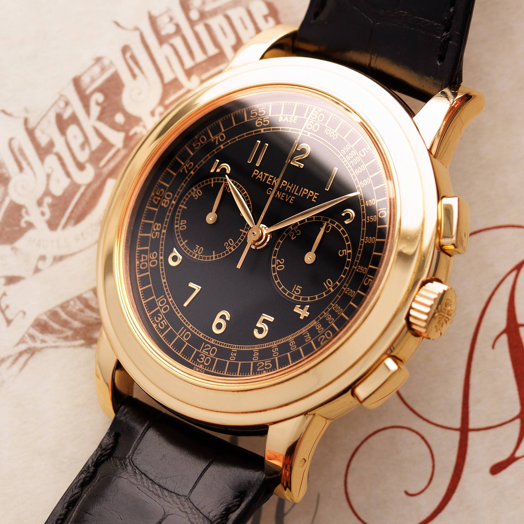 Patek Philippe Yellow Gold Chronograph Watch Ref. 5070 with Archive - Image 2