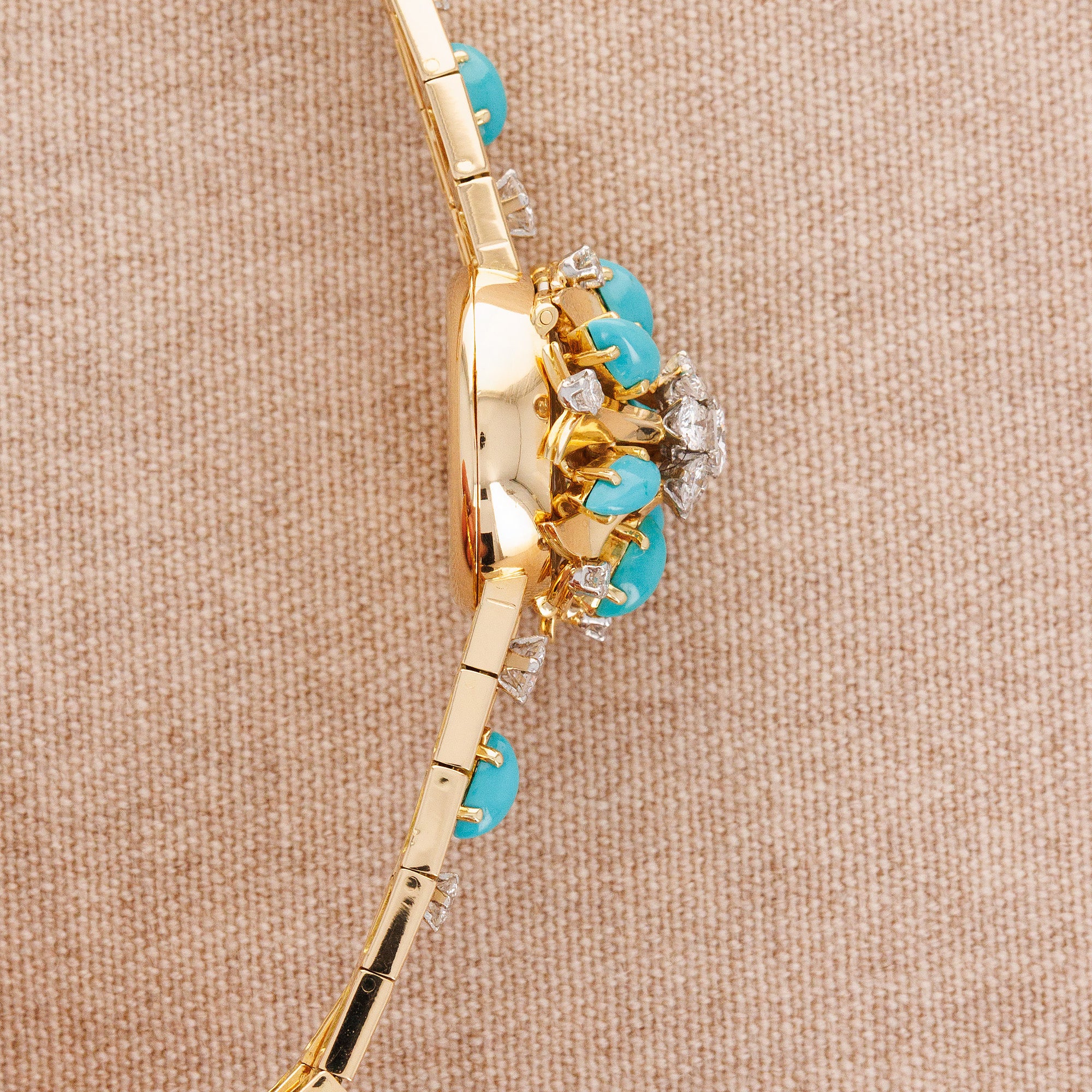 Patek Philippe Yellow Gold Diamond & Turquoise Cover Watch Ref. 3006 with Archives - Image 5