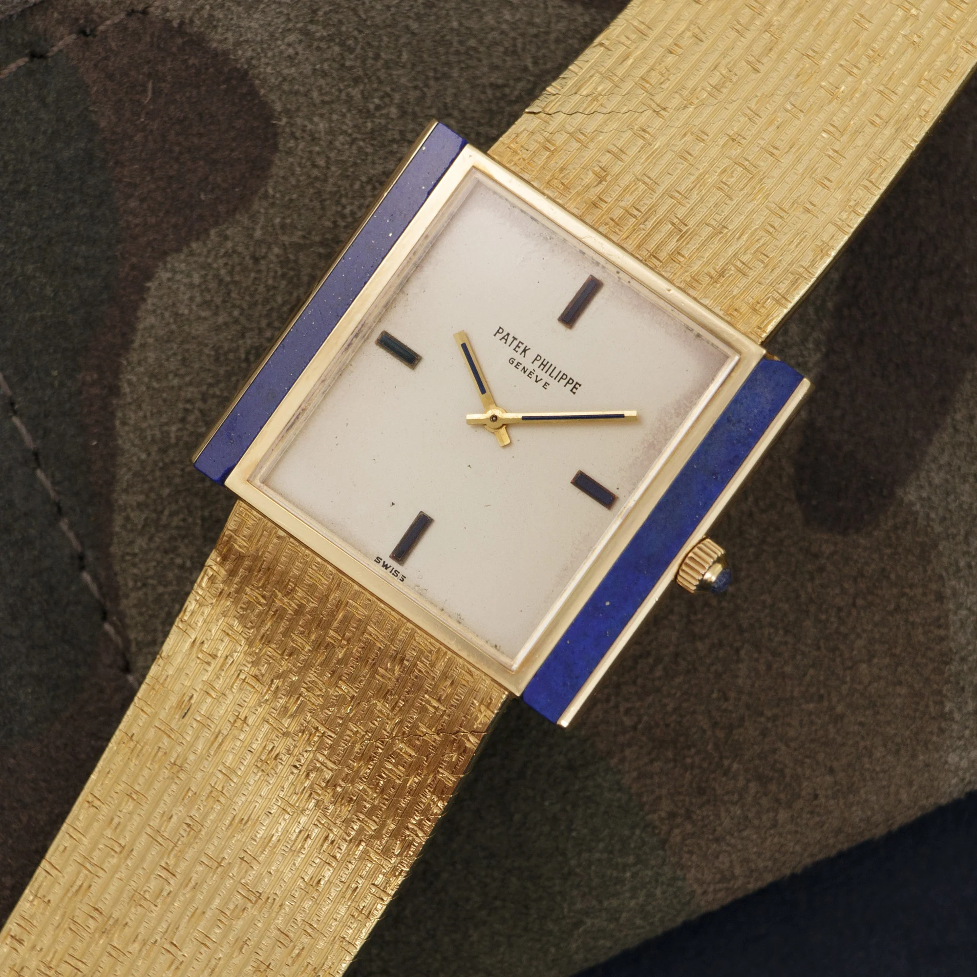 Patek Philippe Yellow Gold Lapis Bracelet Watch Ref. 3578 - Image 2