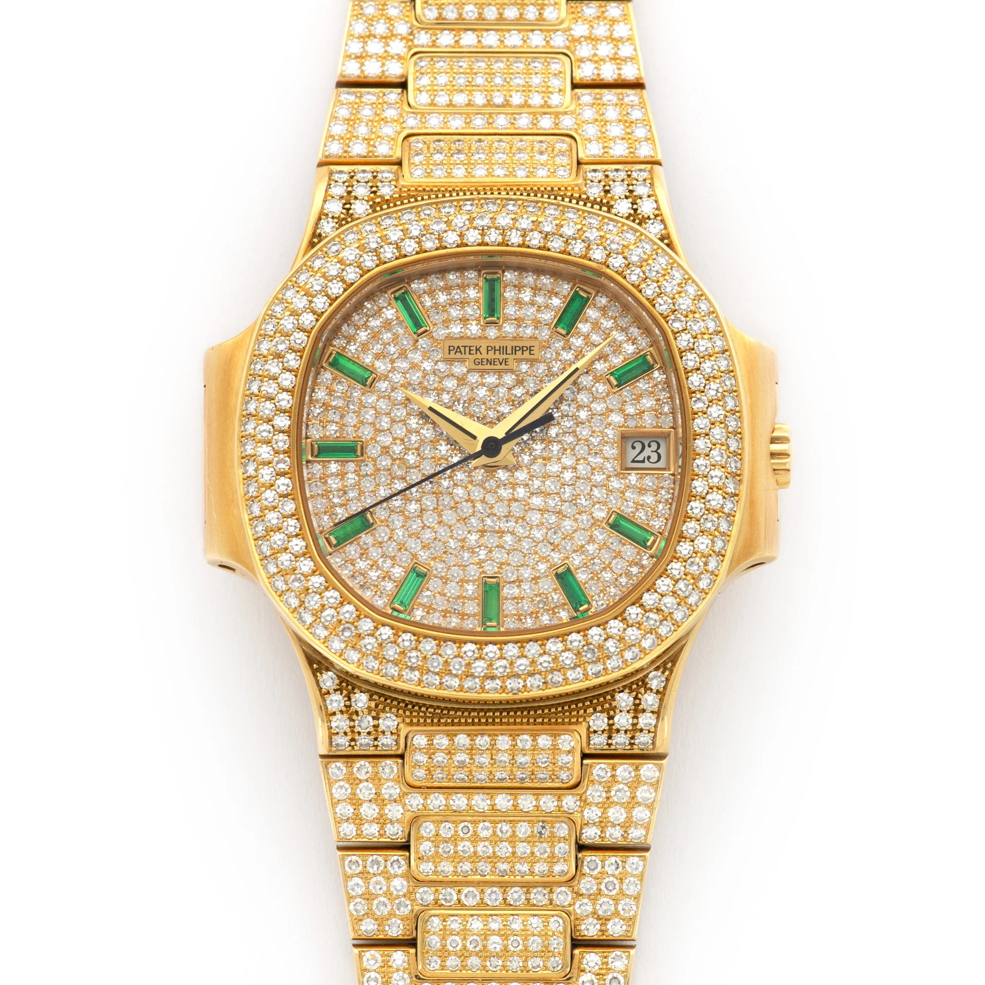 Patek Philippe Yellow Gold Nautilus Diamond Watch Ref. 3800