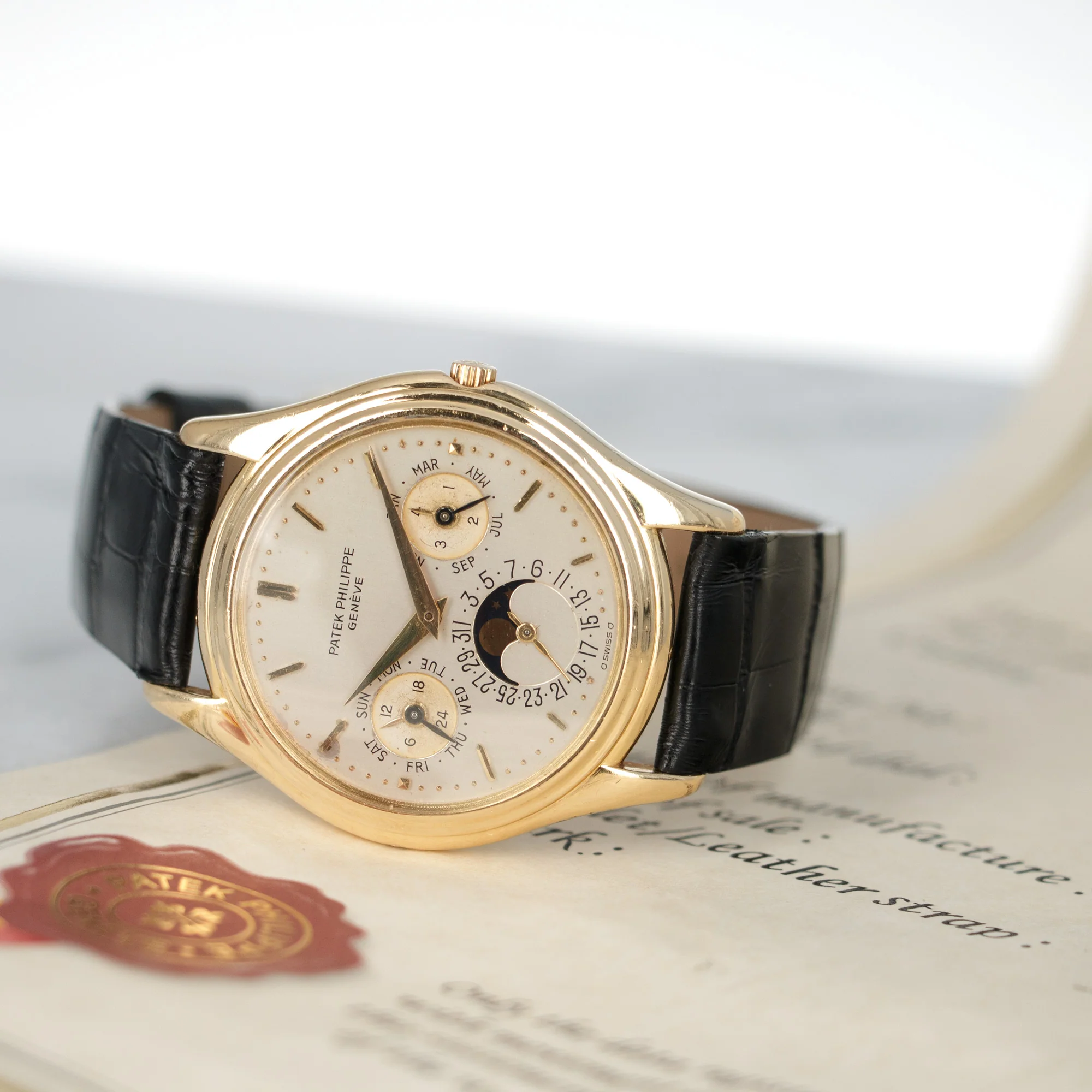 Patek Philippe Yellow Gold Perpetual Calendar First Series Watch Ref. 3940 - Image 6