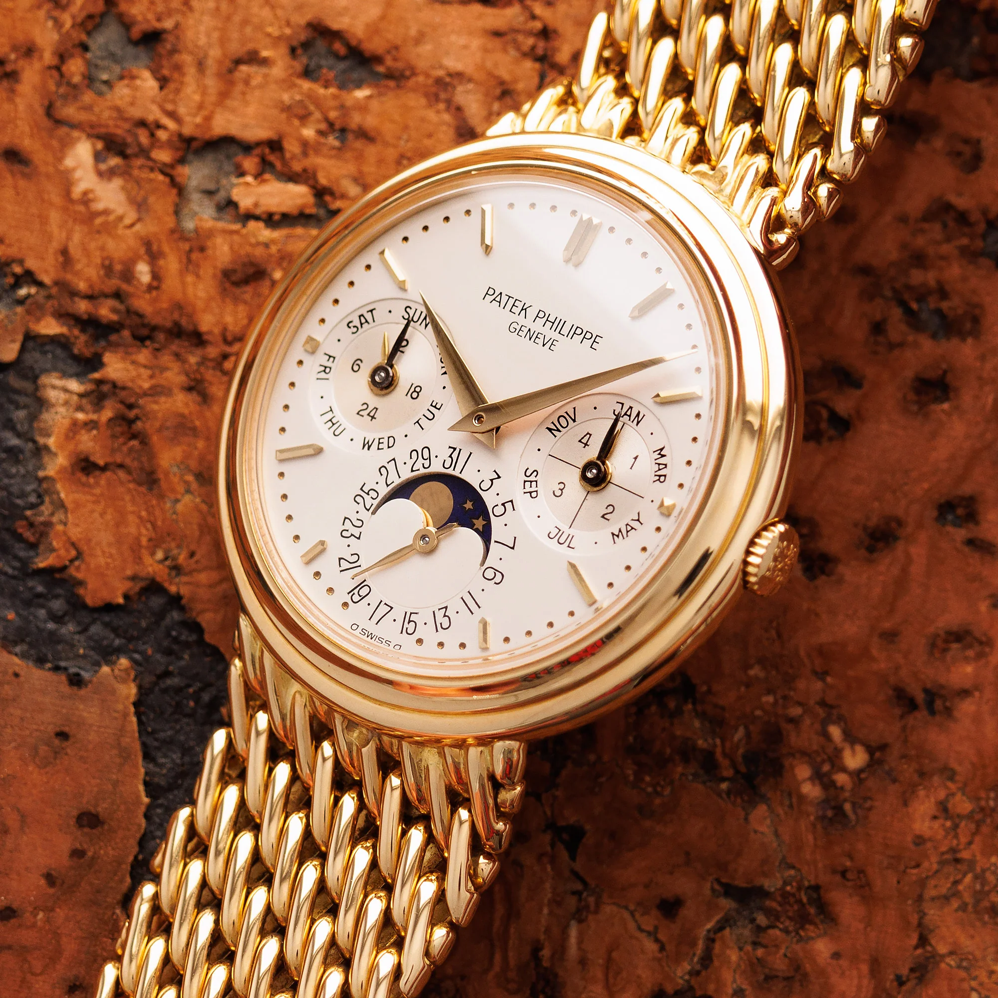 Patek Philippe Yellow Gold Perpetual Calendar Watch Ref. 3945 - Image 2