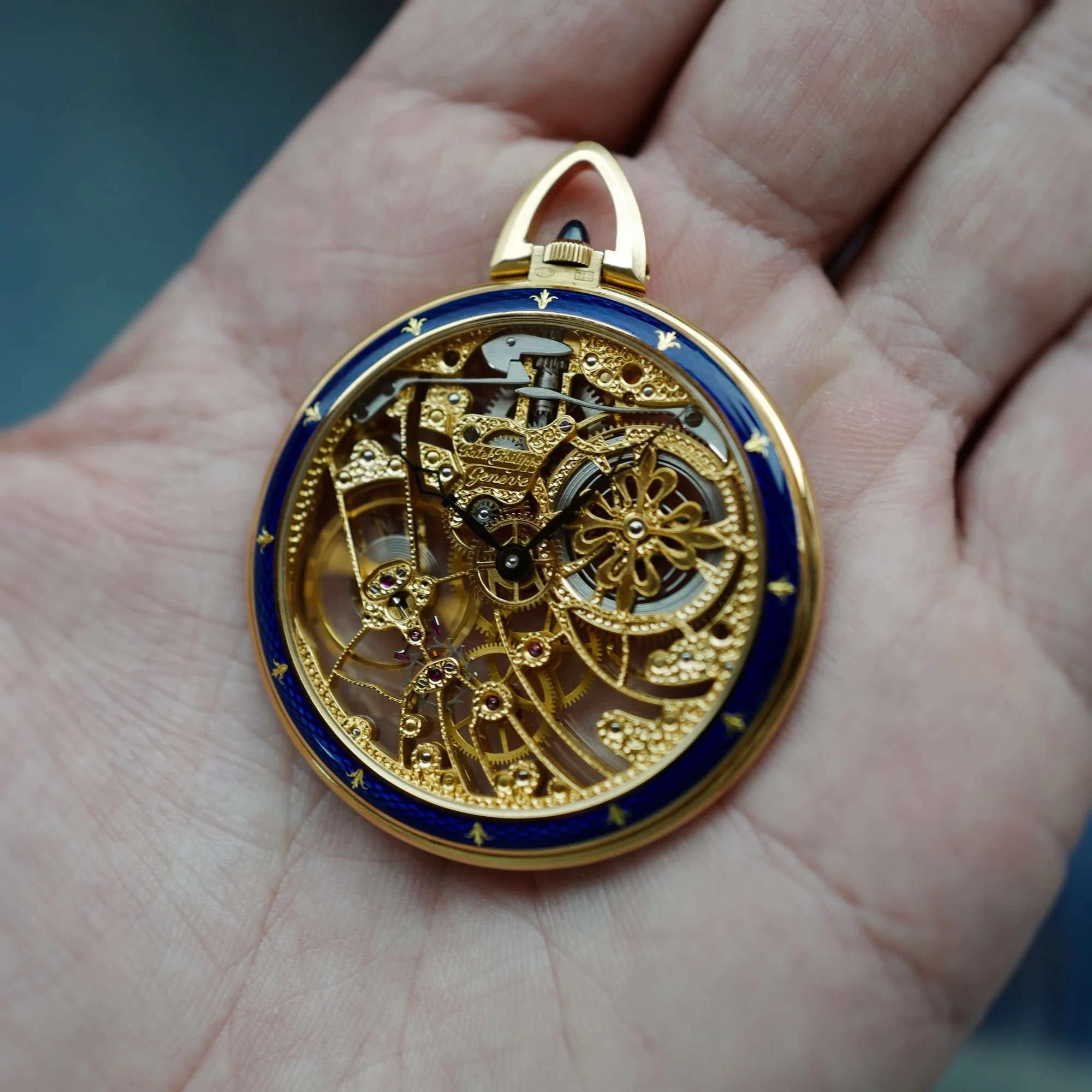 Patek Philippe Yellow Gold Skeleton Enamel Pocket Watch Ref. 899 - Image 5