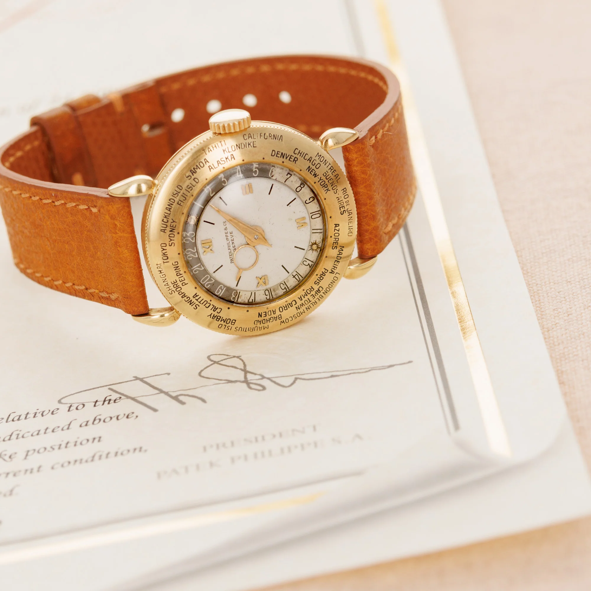 Patek Philippe Yellow Gold World Time Watch Ref. 1415 - Image 6