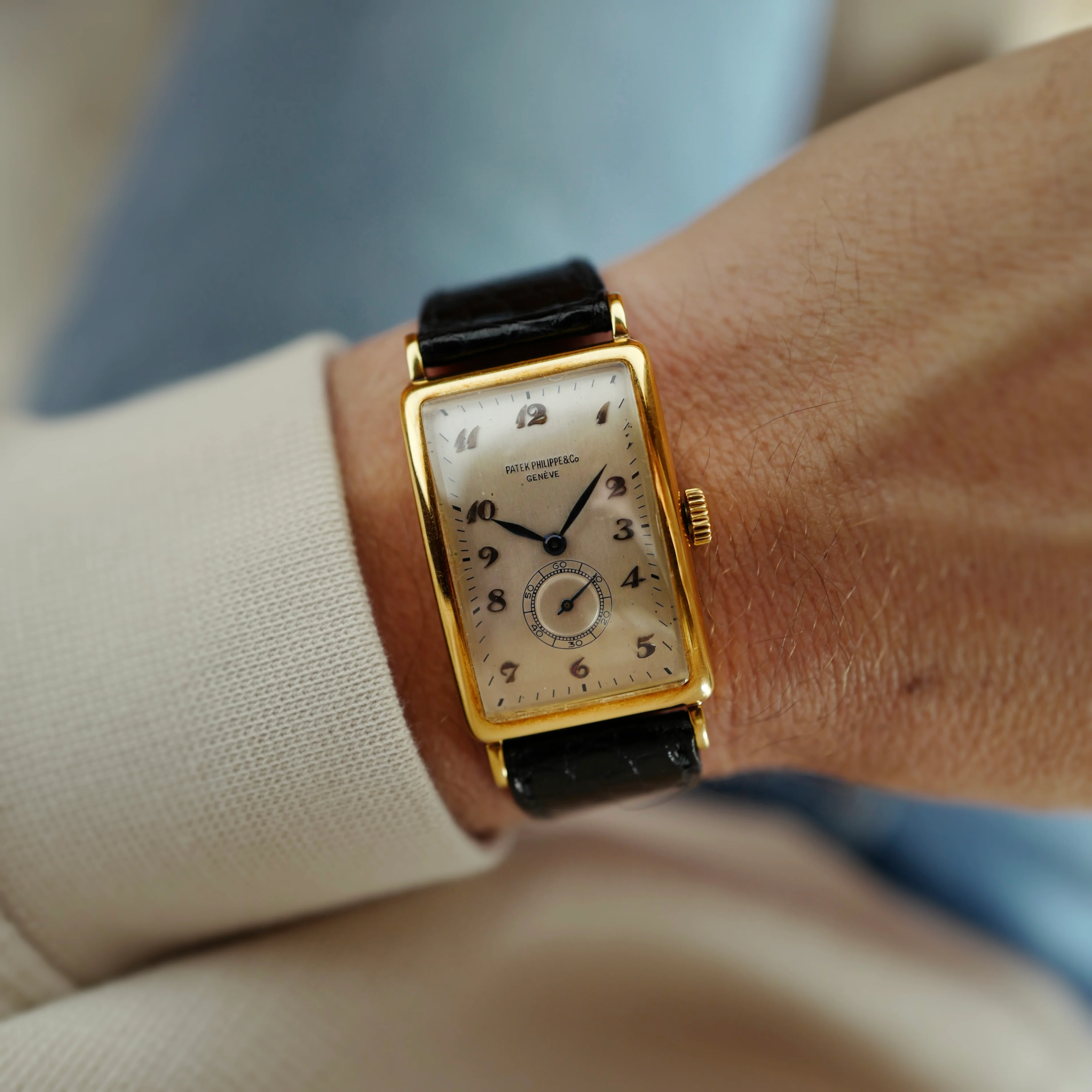 Patek Philipppe Yellow Gold Rectangular Breguet Numerals Watch Ref. 431 - Image 2