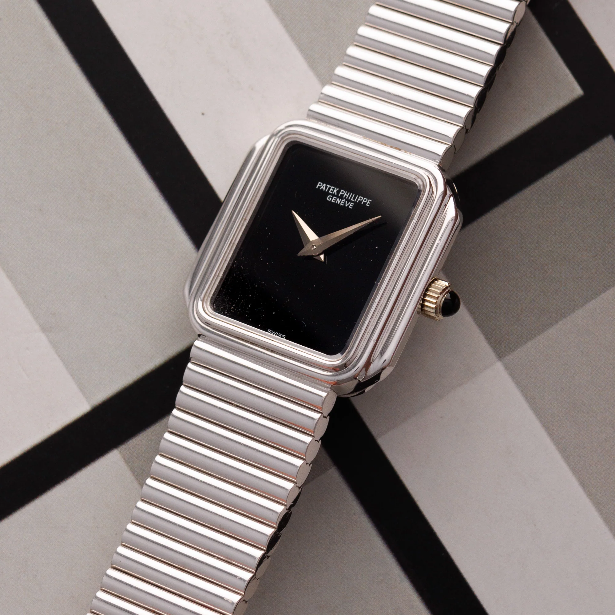 Patek White Gold and Onyx Integrated Watch Ref. 4429 - Image 2