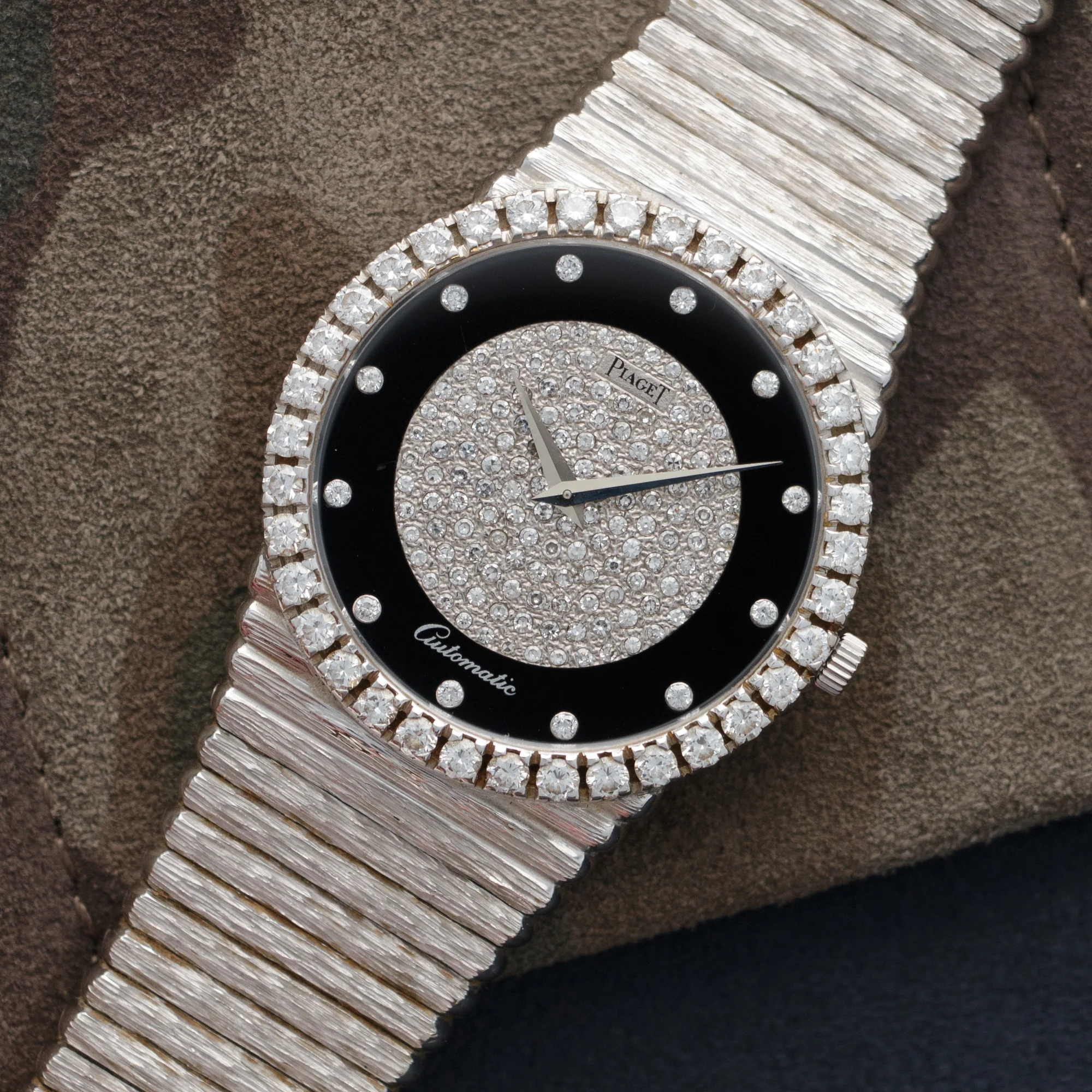 Piaget White Gold Diamond & Onyx Automatic Watch - Image 2