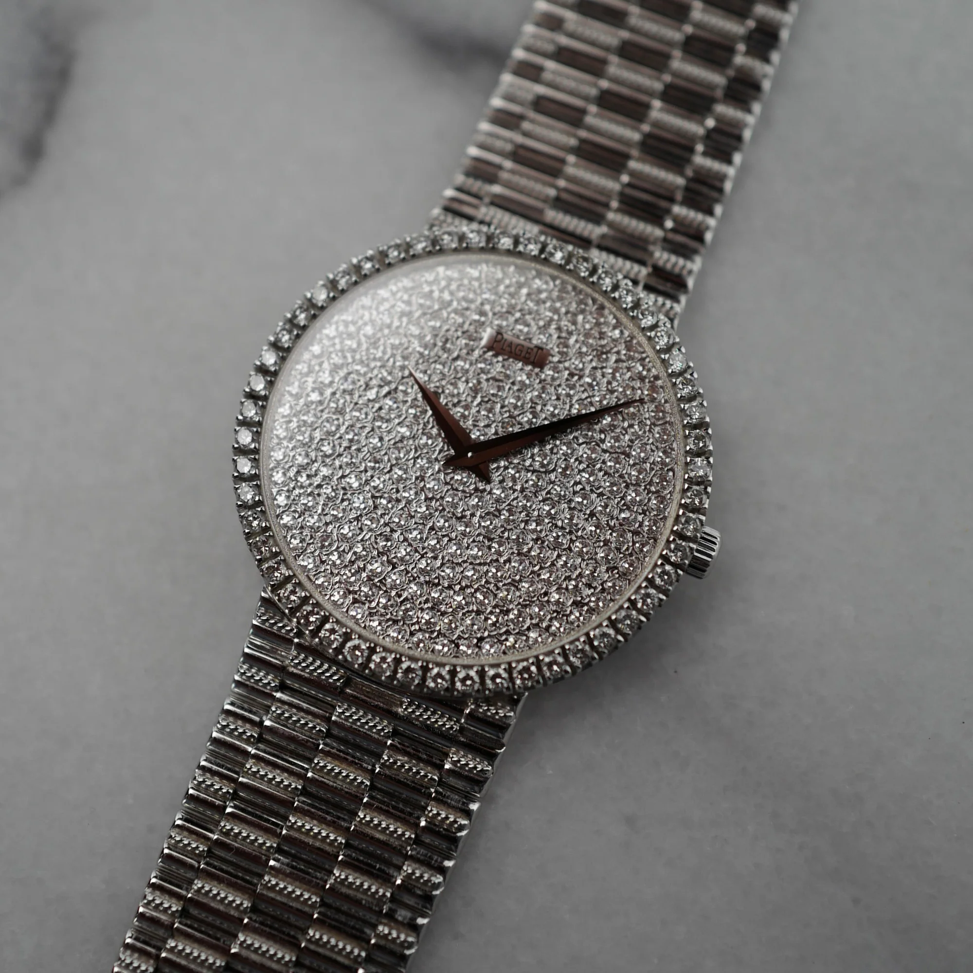 Piaget White Gold Diamond Watch Ref. 9066 with Pave Dial - Image 3