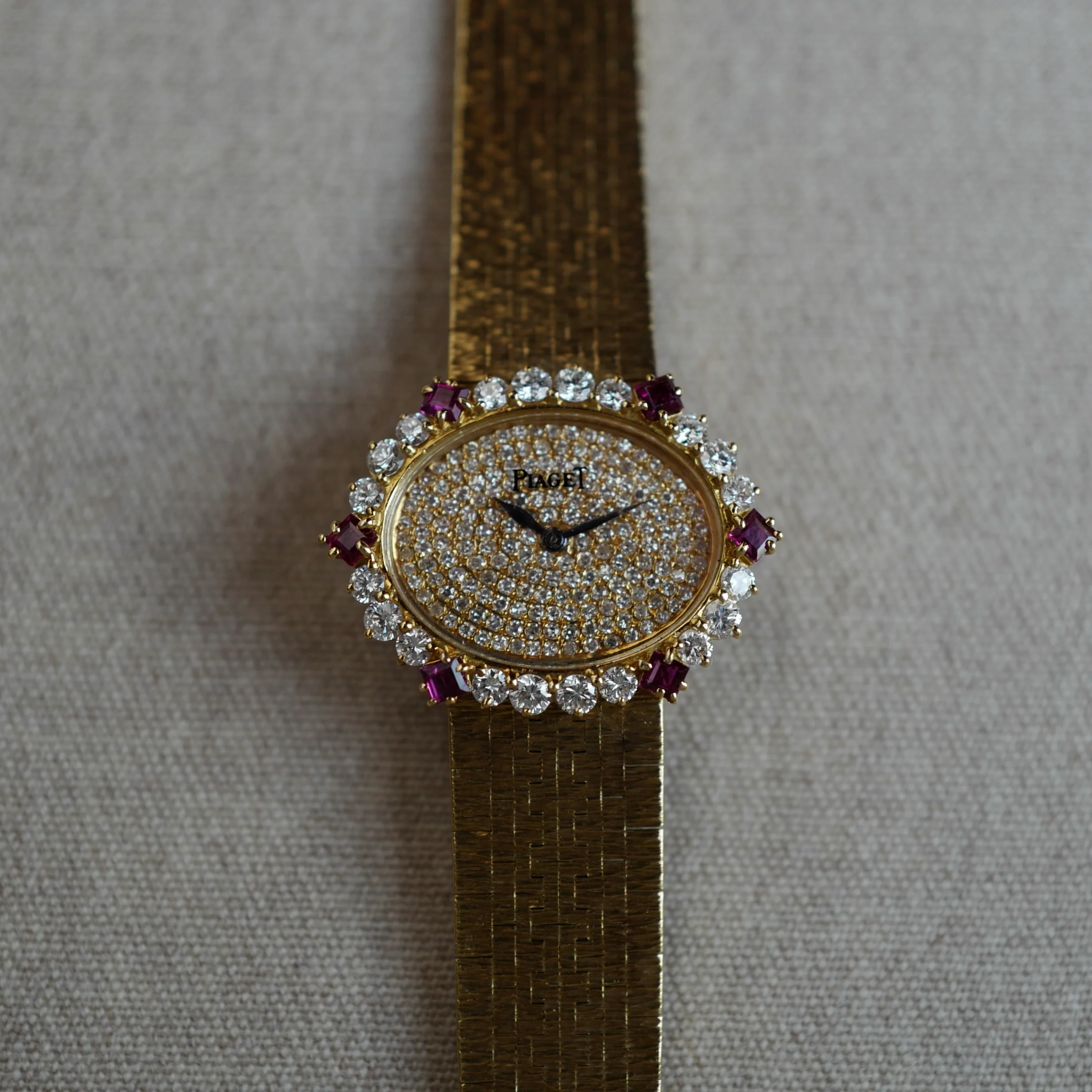 Piaget Yellow Gold Diamond Ruby Watch Ref. 43009A6