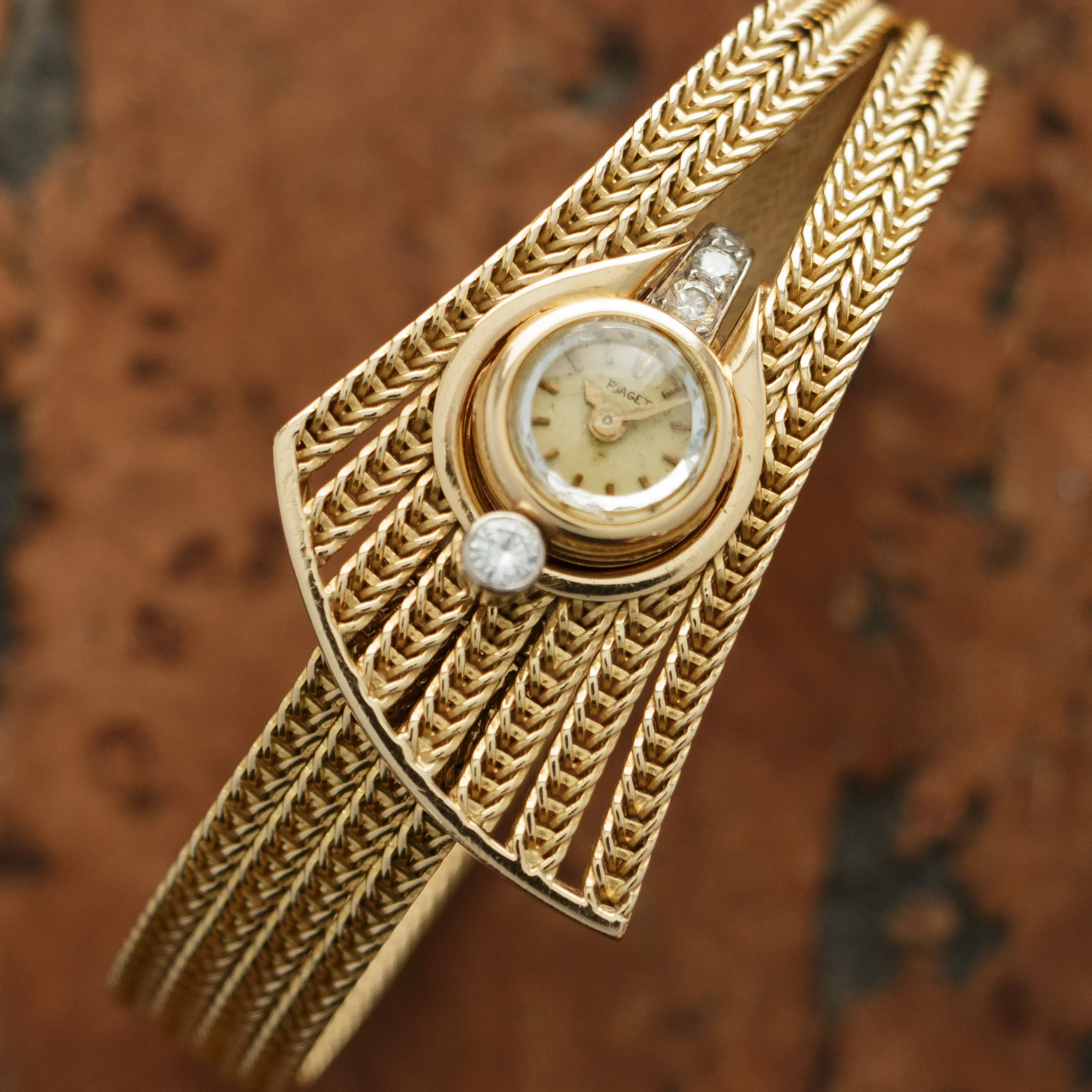 Piaget Yellow Gold Diamond Watch, 1960s - Image 2