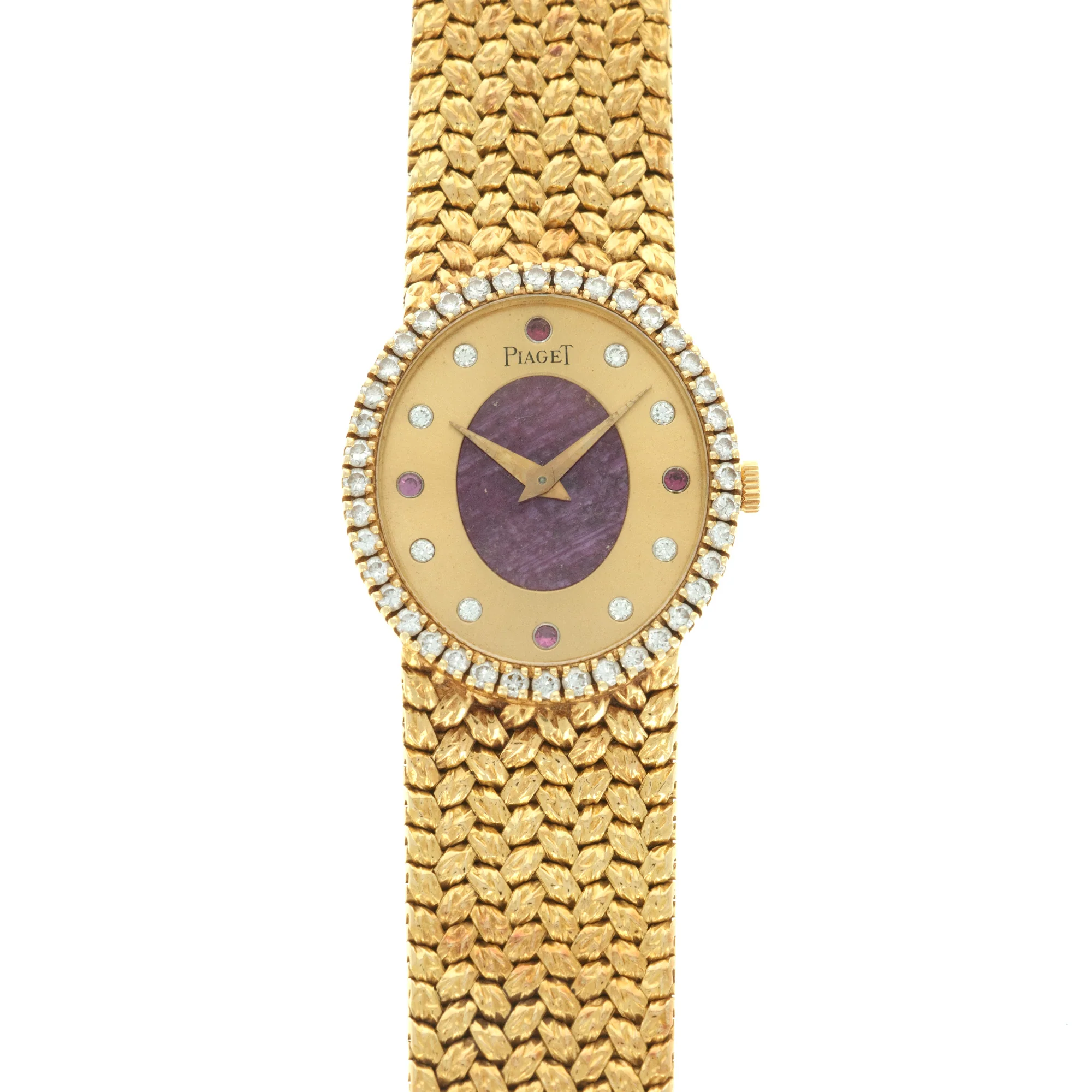 Piaget Yellow Gold Ruby Diamond Watch, Circa 1970s