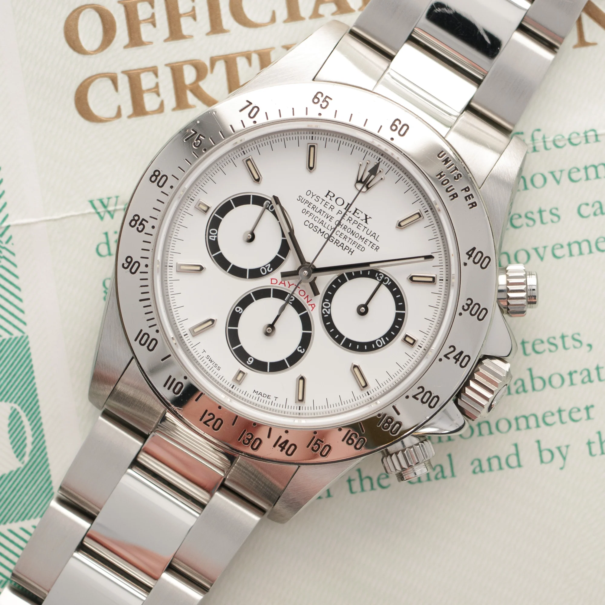 Rolex Cosmograph Daytona Zenith Watch, Ref. 16520 with Original Warranty - Image 2