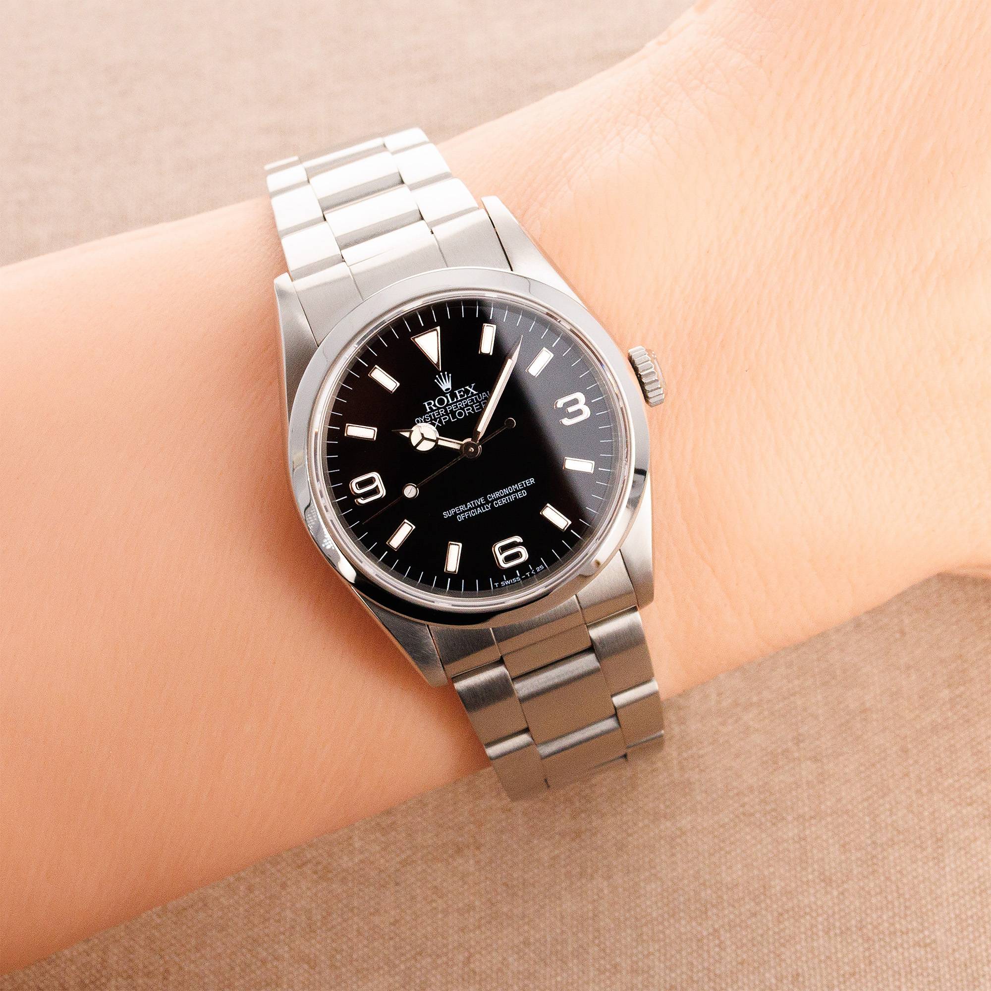 Rolex Steel Explorer Watch Ref. 14270 with Tritium Dial and Original Papers - Image 7