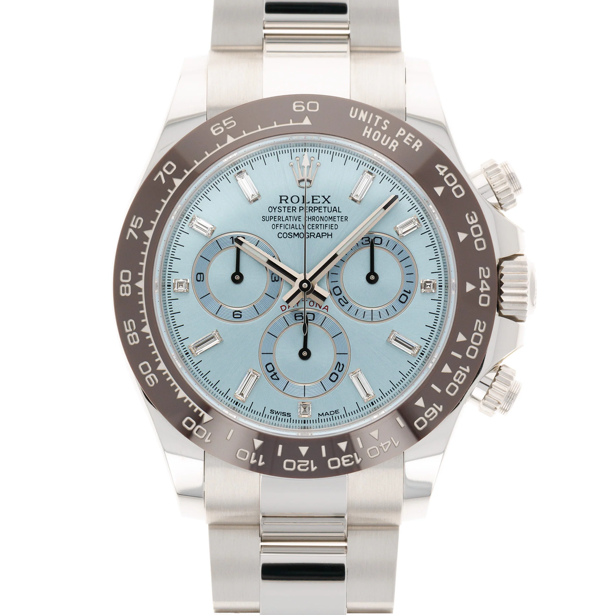 Rolex Platinum Cosmograph Daytona Watch Ref. 116506 with Baguette Markers