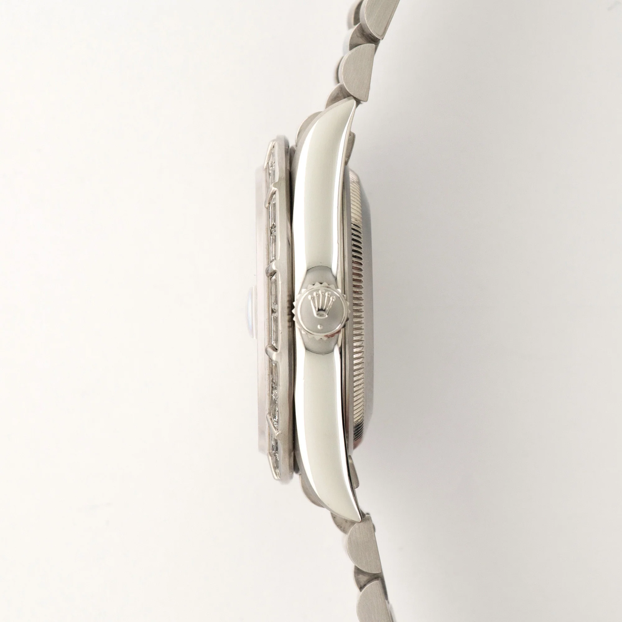 Rolex Platinum Day-Date Baguette Diamond Watch Ref. 18366 - Image 4