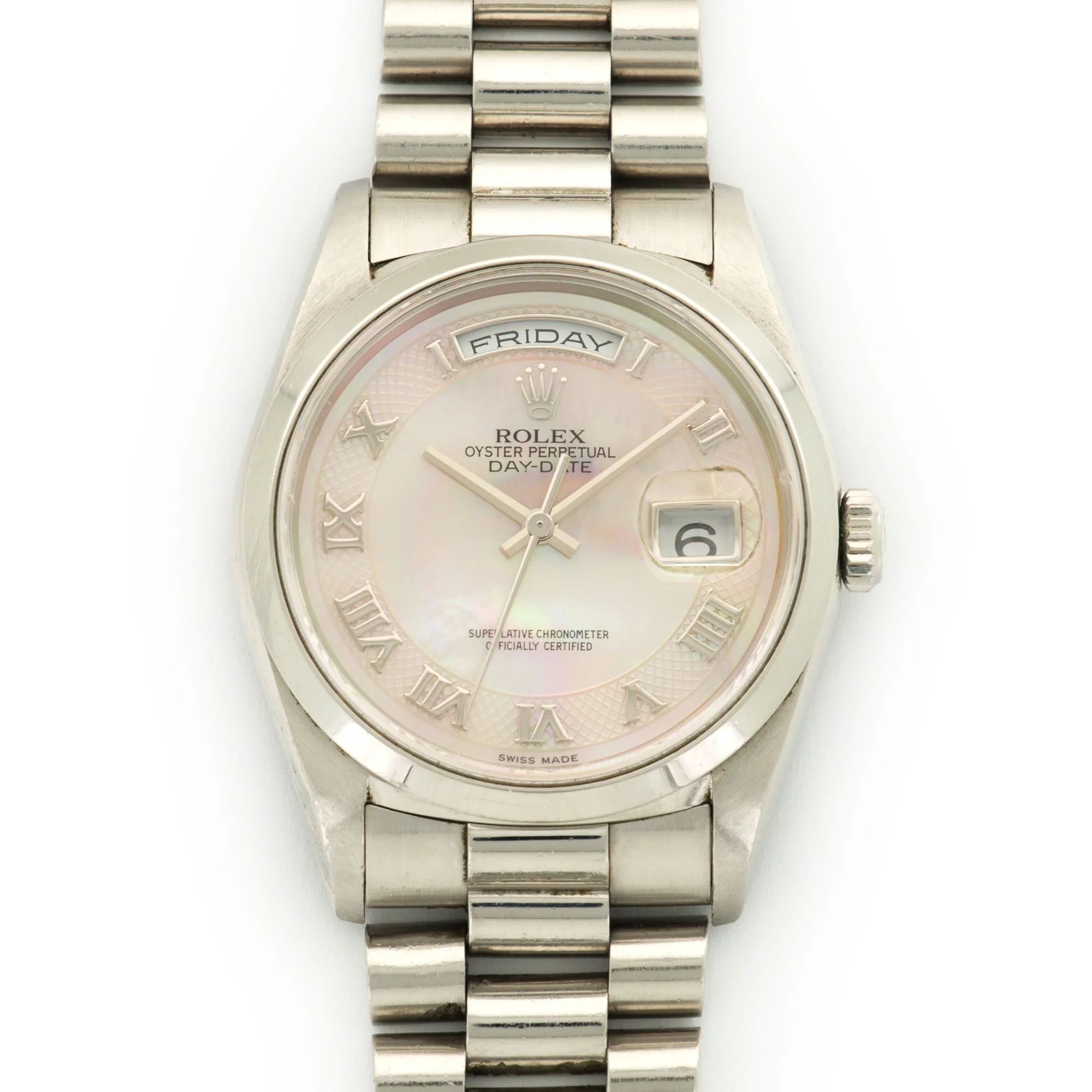 Rolex Platinum Day-Date Mother of Pearl Watch Ref. 18206