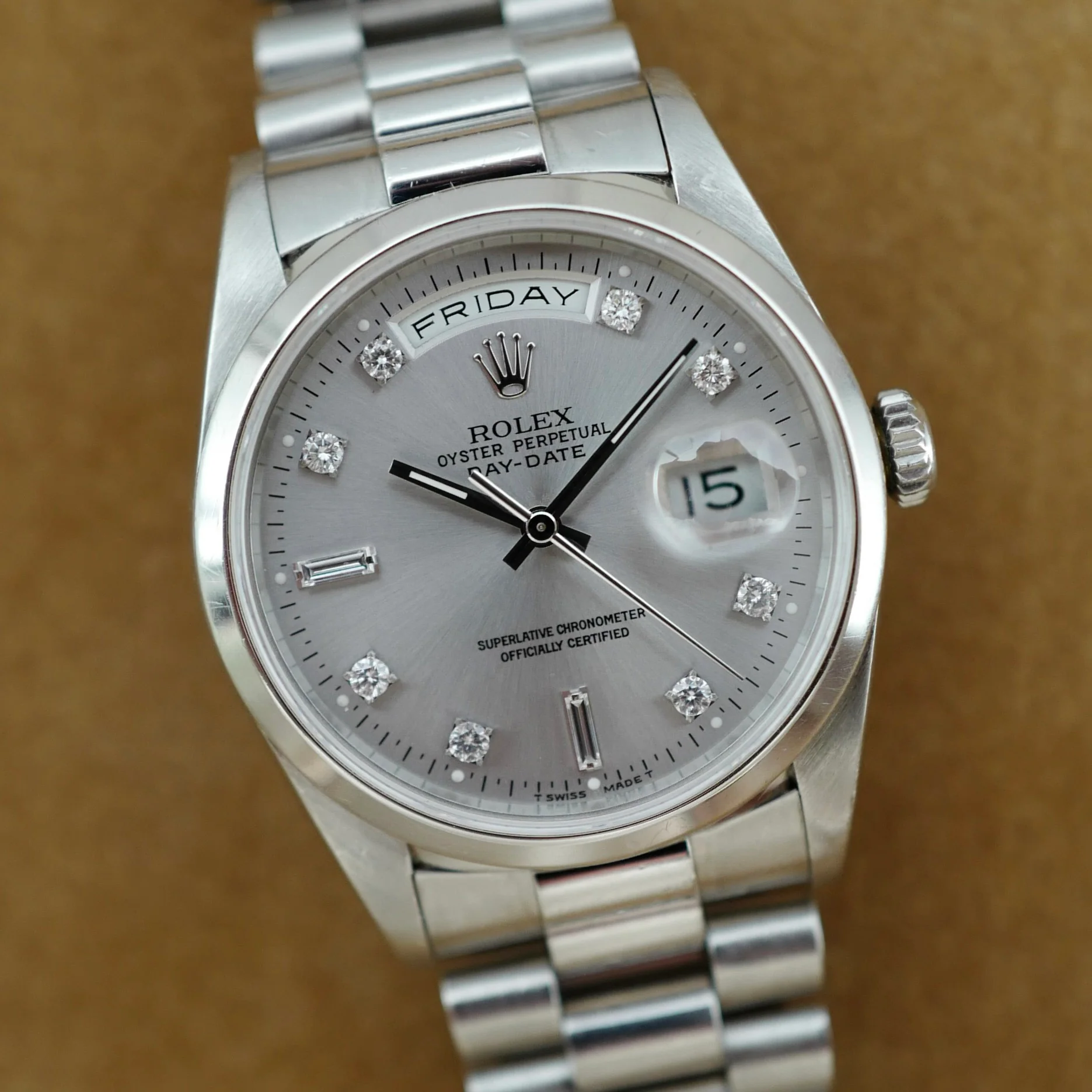Rolex Platinum Day Date Ref. 18206 with Punched Warranty Paper - Image 2
