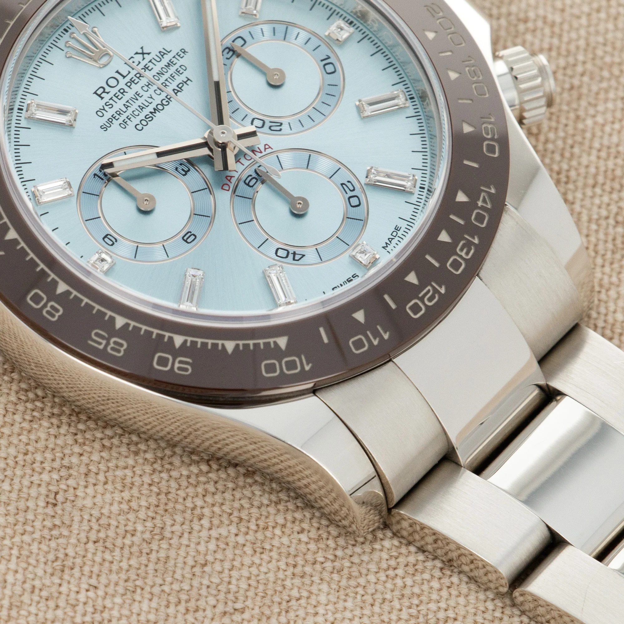Rolex Platinum Daytona Watch Ref. 116506 with Baguette Diamond Markers - Image 3