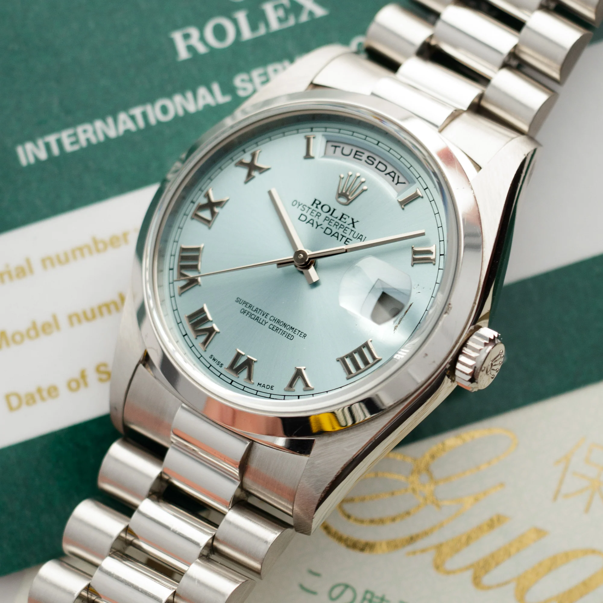 Rolex Platinum Ice Blue Day-Date Ref. 18206 - Image 2