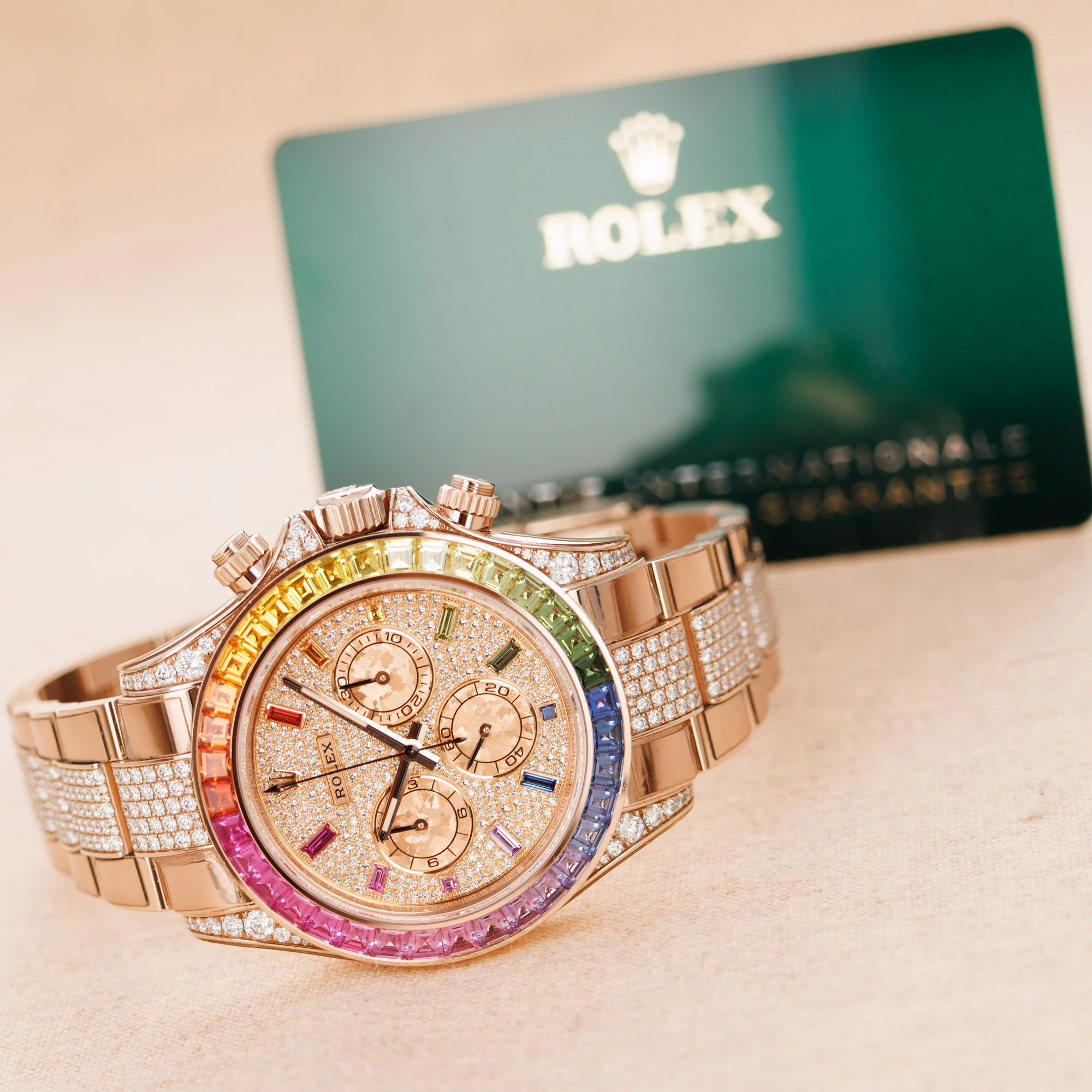 Rolex Rose Gold Cosmograph Daytona Rainbow Watch Ref. 116595 - Image 5