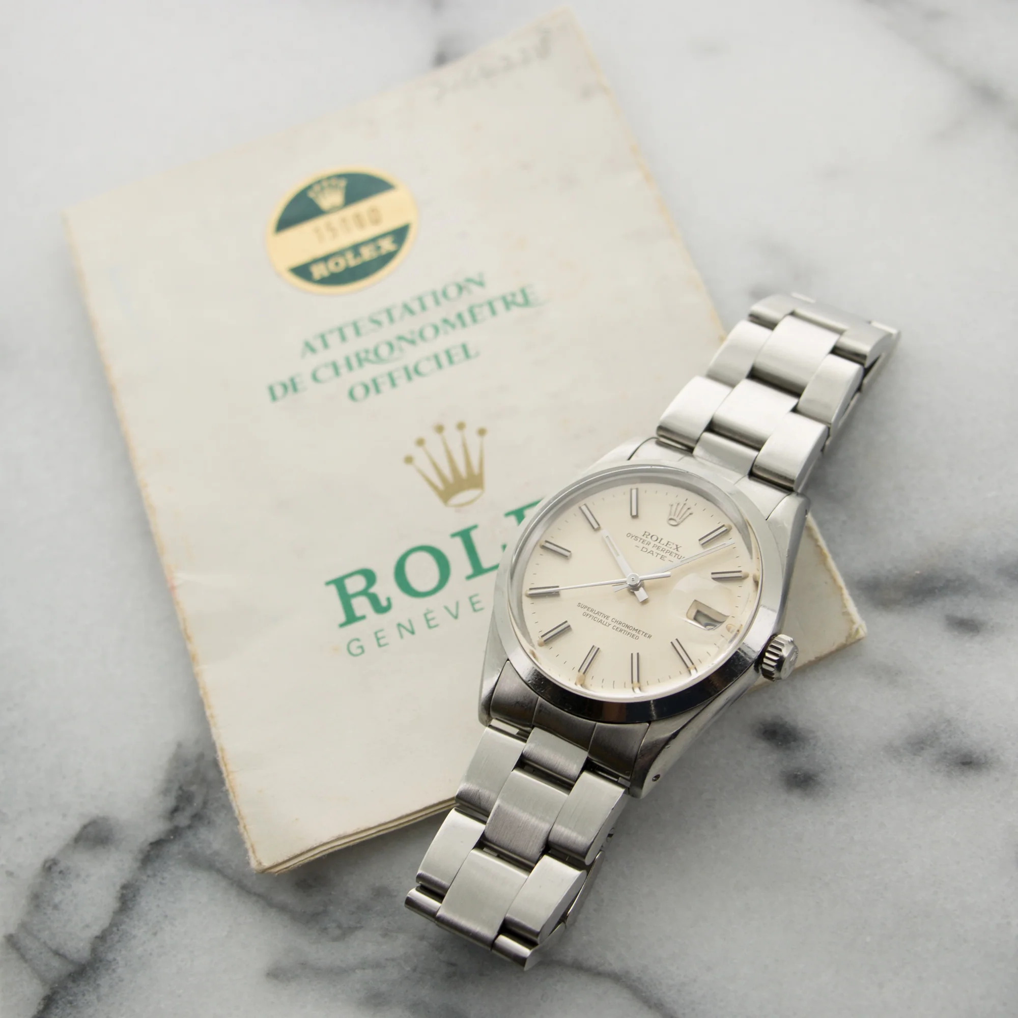 Rolex Steel Date Watch Ref. 15000 with Paper - Image 6