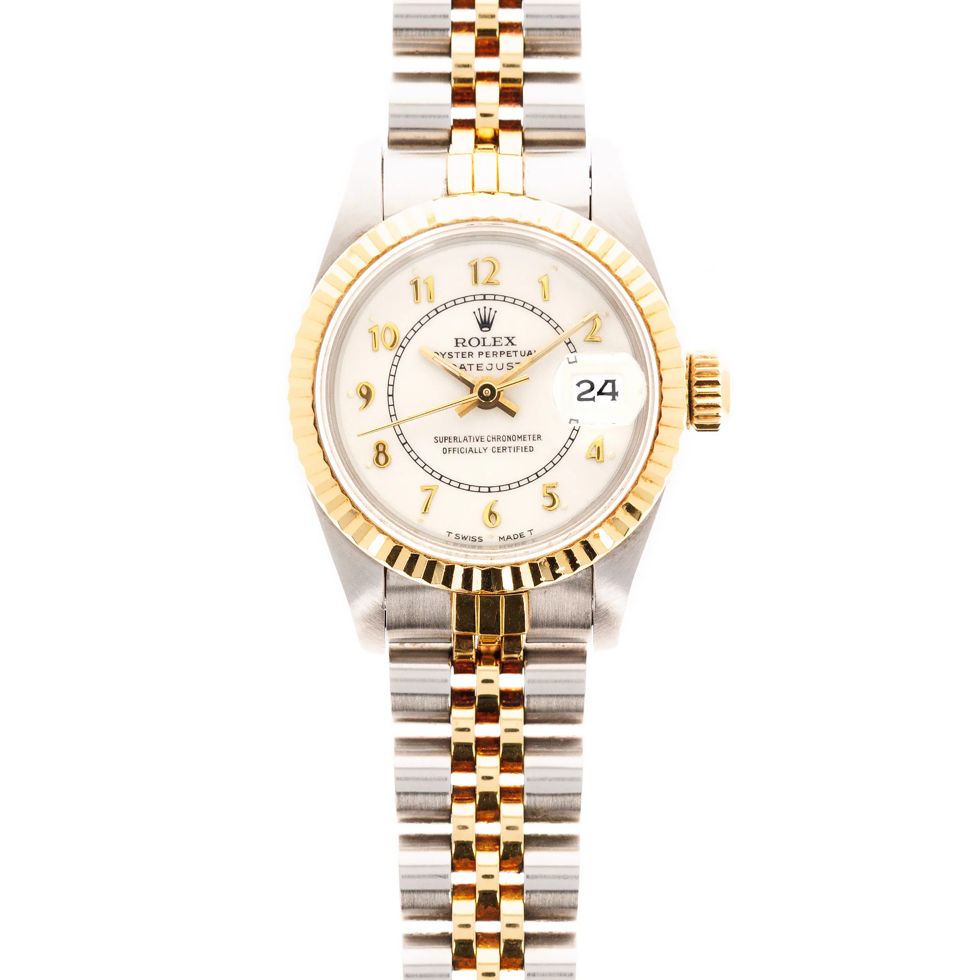 Rolex Two-Tone Datejust Ref. 69173 with Boiler Gauge Dial and Original Warranty