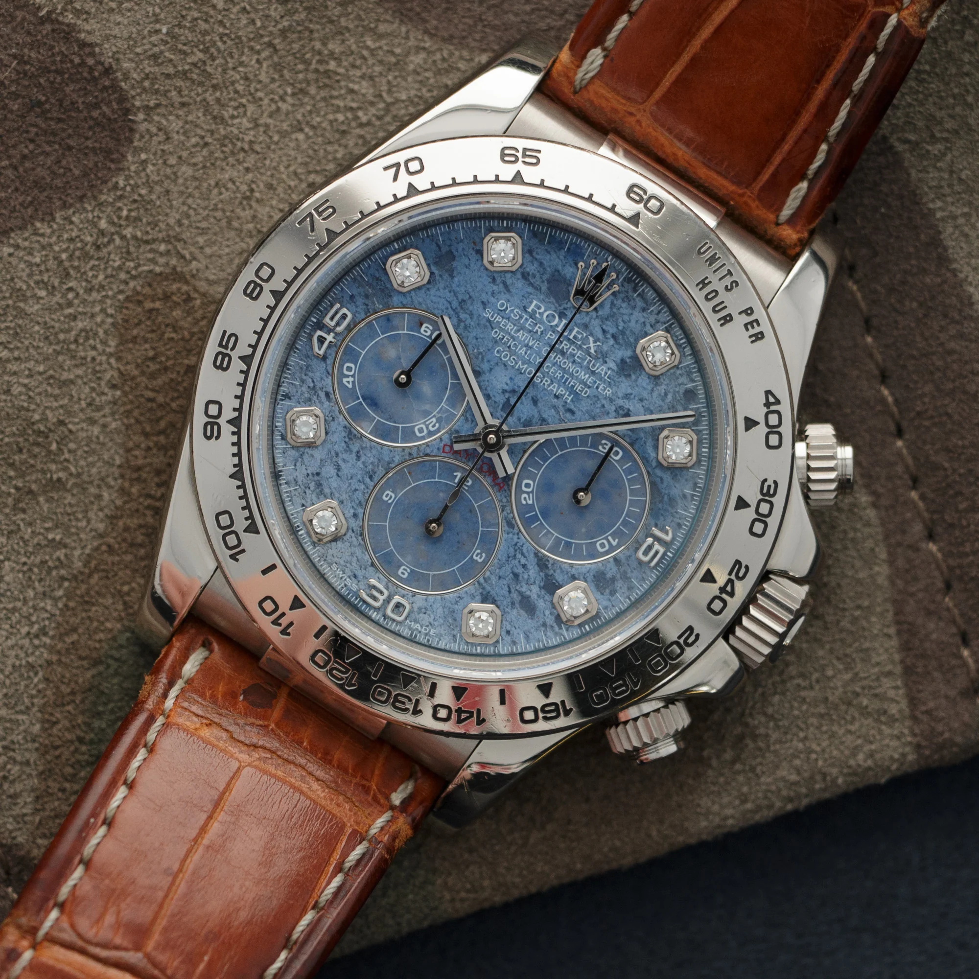 Rolex White Gold Cosmograph Daytona Zenith Sodalite Watch Ref. 16519 - Image 2