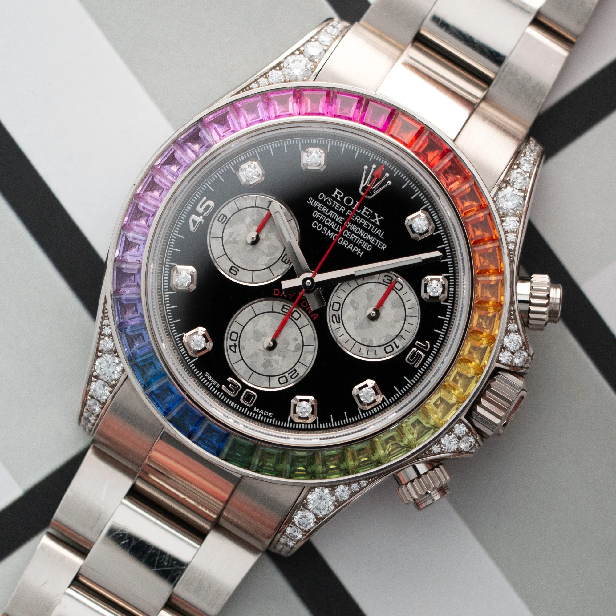Rolex White Gold Cosmograph Rainbow Daytona Watch Ref. 116599 - Image 2