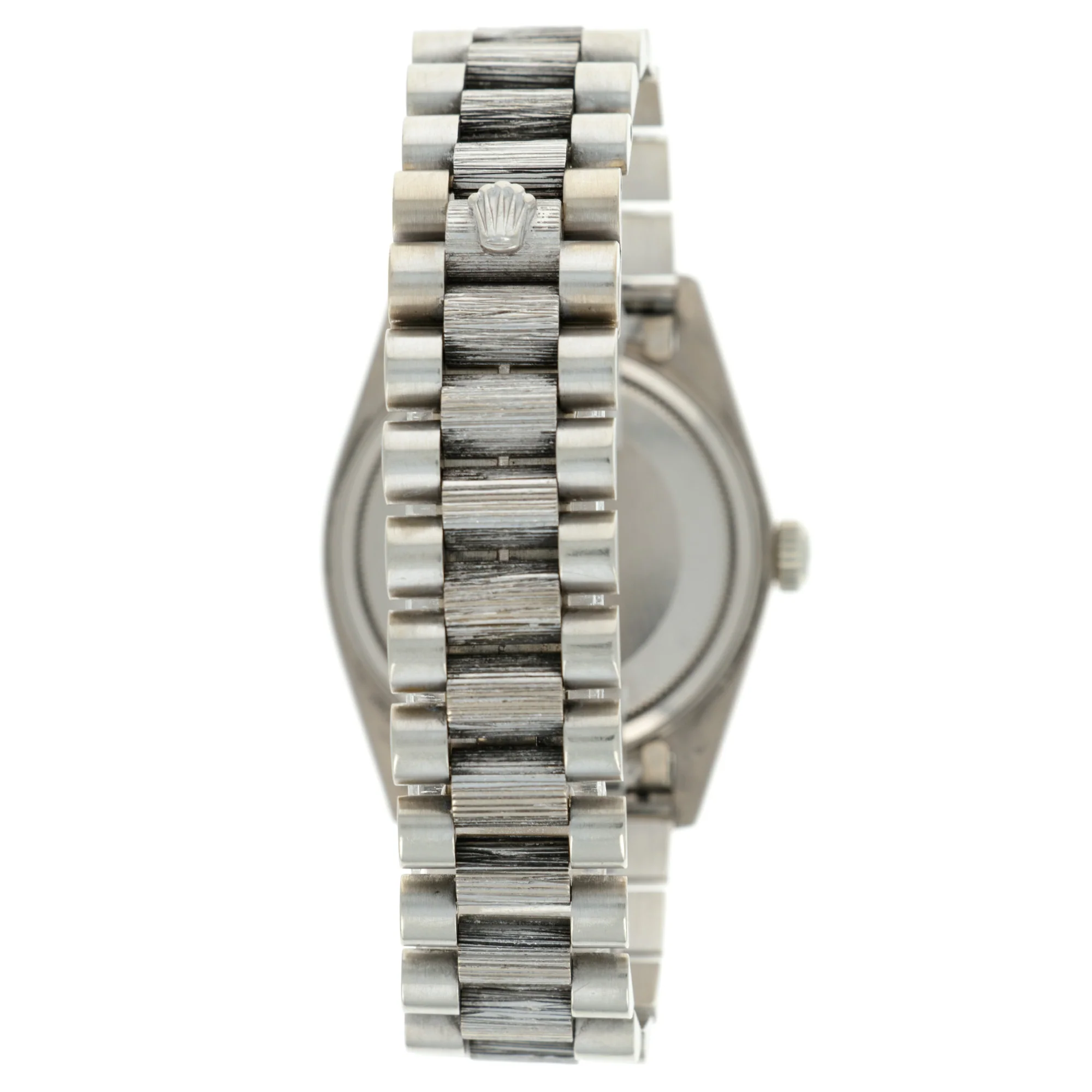 Rolex White Gold Day-Date Bark Watch Ref. 18079 with Salmon Jubilee Dial - Image 9