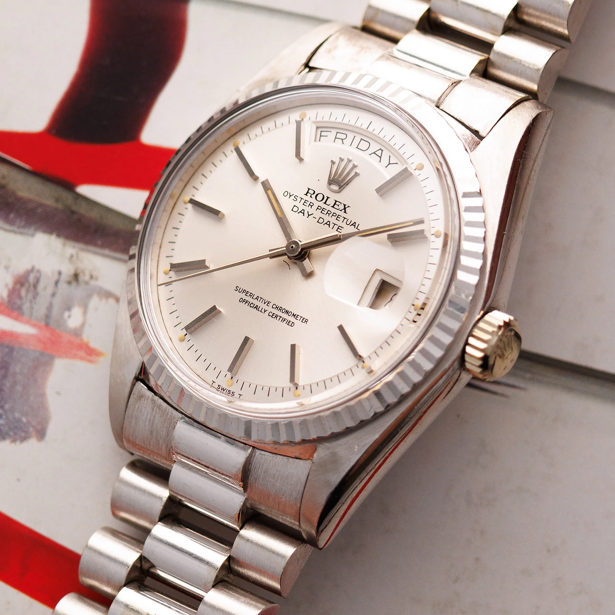 Rolex White Gold Day Date Ref. 1803 with Pumpkin Lume - Image 2