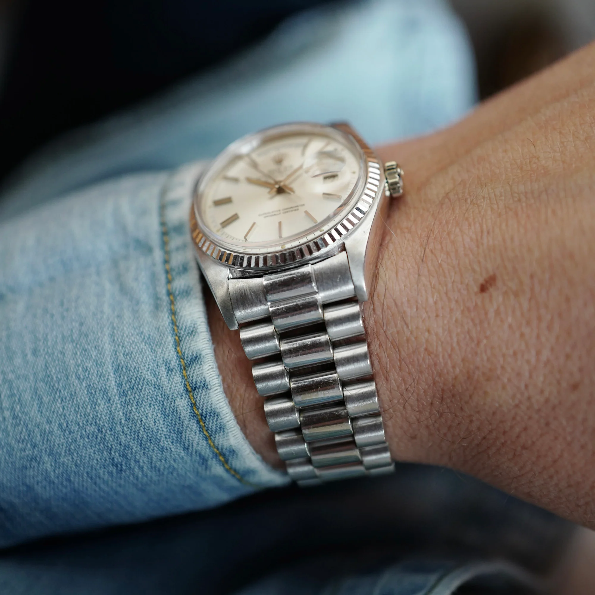 Rolex White Gold Day Date Ref. 1803 with Pumpkin Lume - Image 5