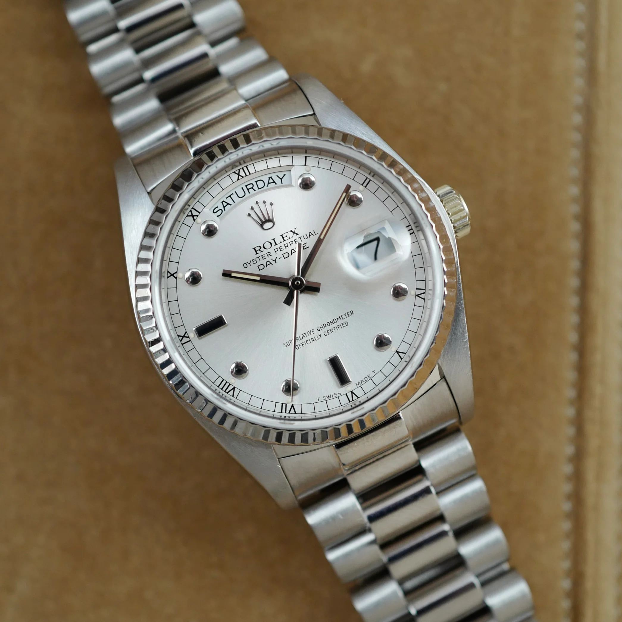 Rolex White Gold Day-Date Ref. 18039 with Pinball Dial (New Arrival) - Image 3
