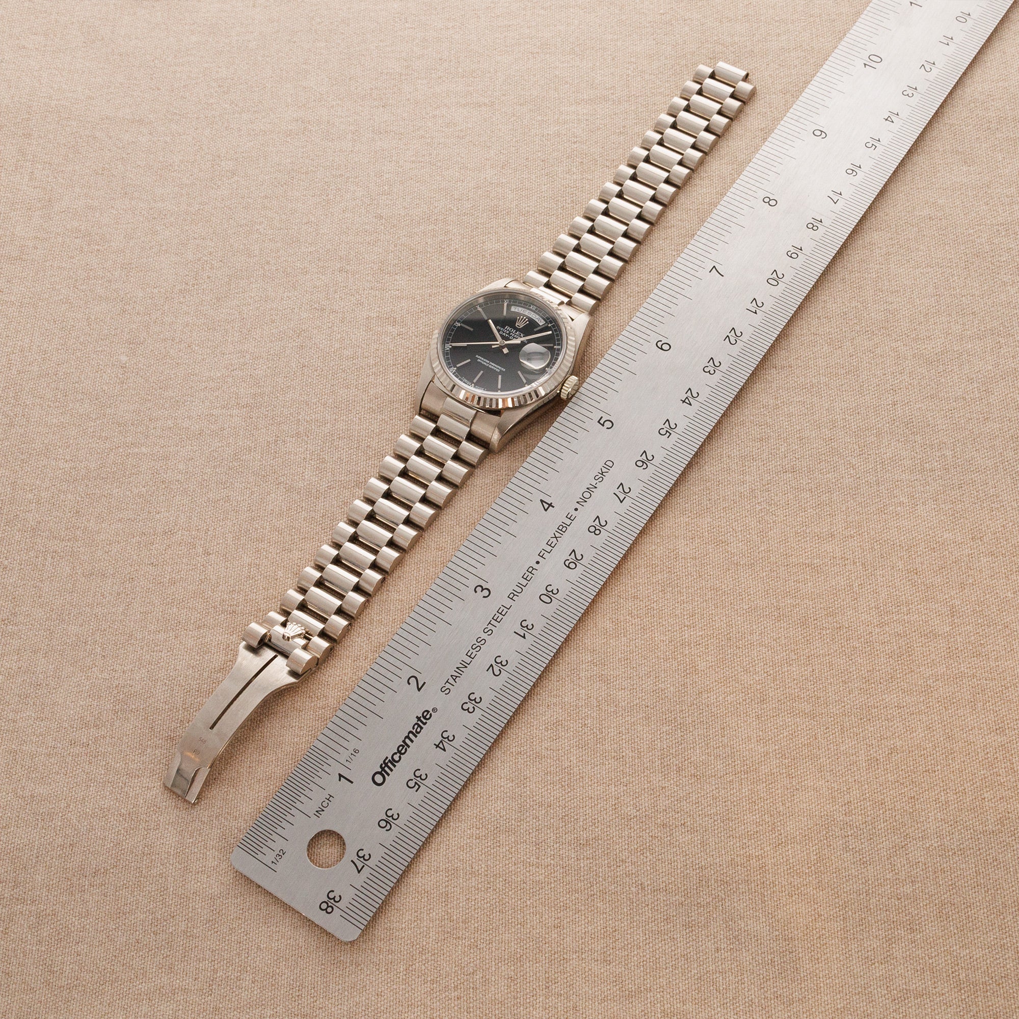 Rolex White Gold Day Date ref. 18239 with Black Tritium Dial - Image 5