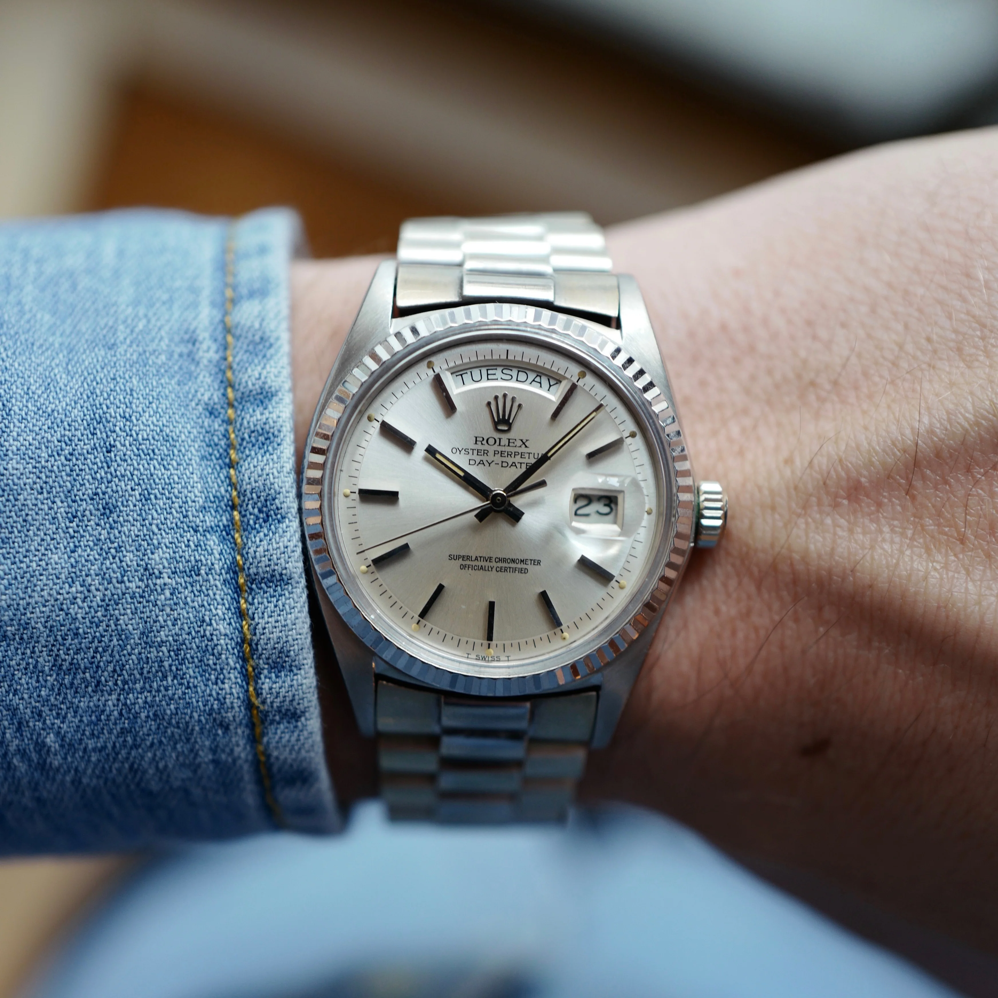 Rolex White Gold Day-Date Watch Ref. 1803 - Image 7